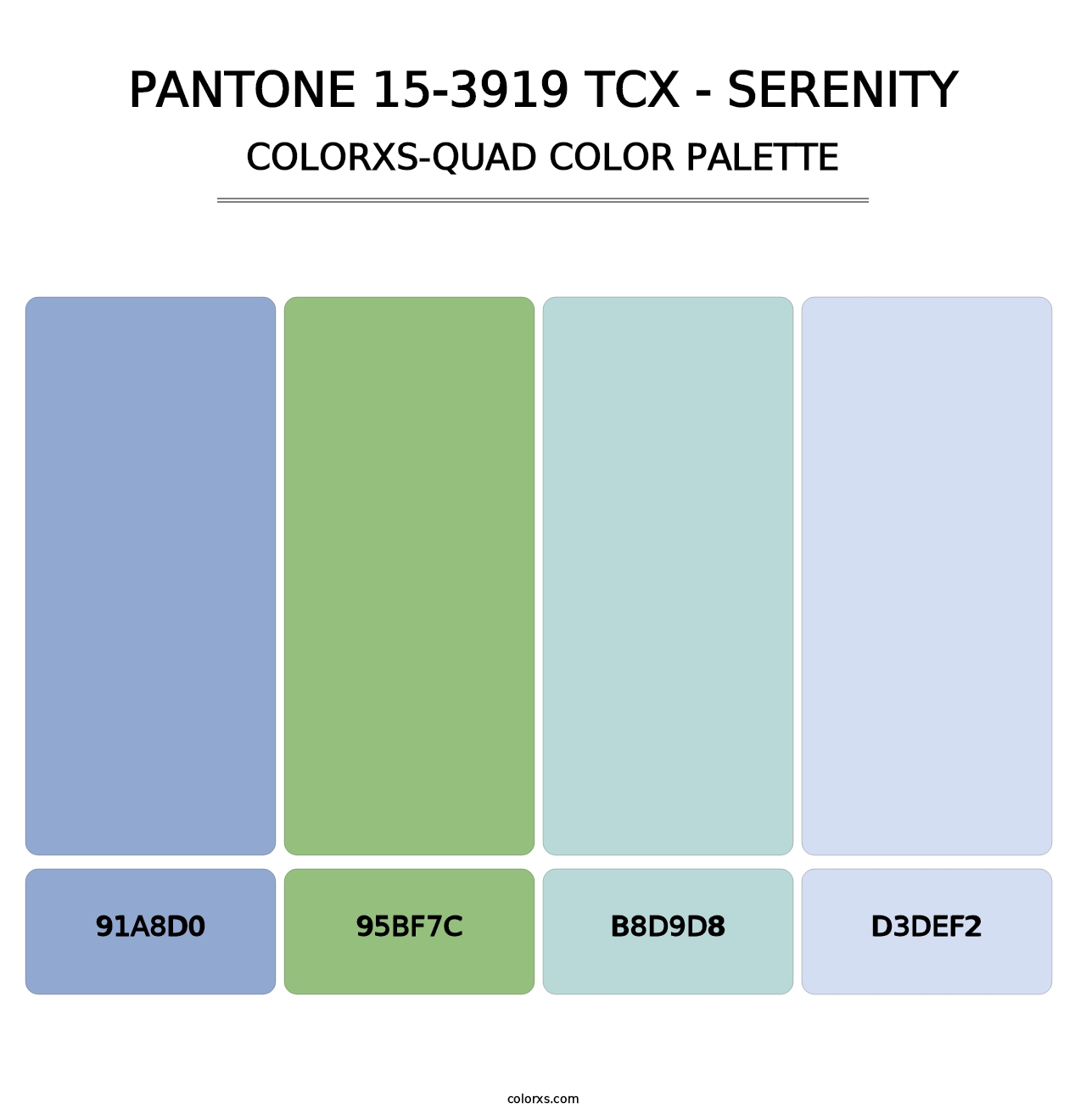 PANTONE 15-3919 TCX - Serenity - Colorxs Quad Palette