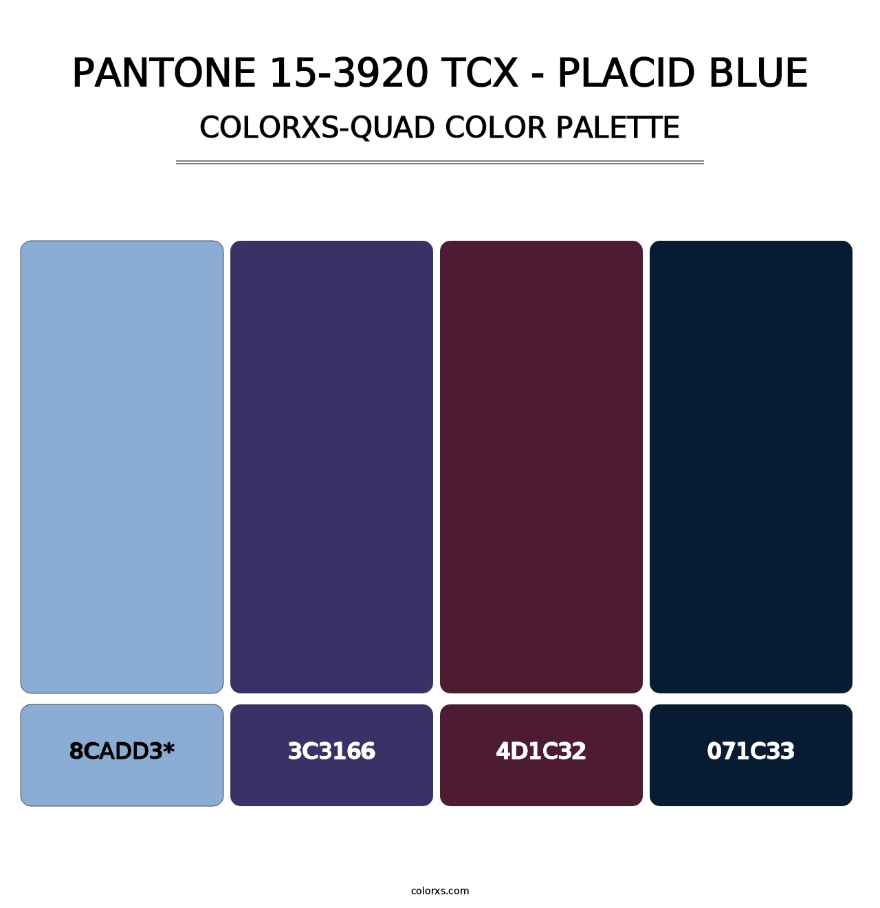 PANTONE 15-3920 TCX - Placid Blue - Colorxs Quad Palette
