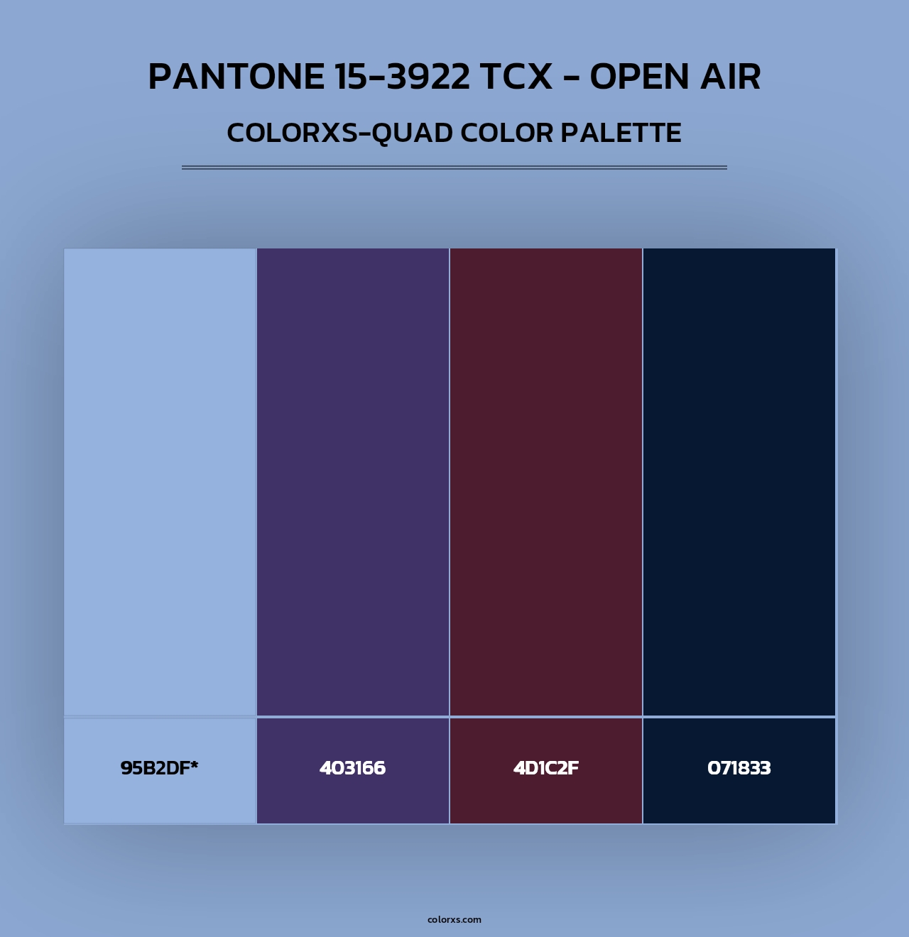 PANTONE 15-3922 TCX - Open Air - Colorxs Quad Palette