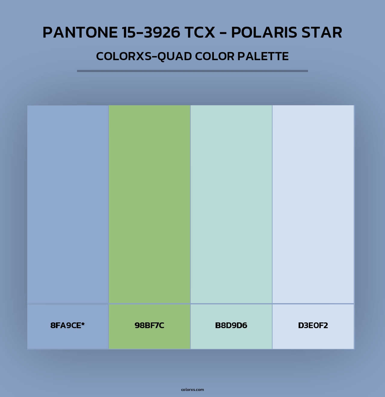 PANTONE 15-3926 TCX - Polaris Star - Colorxs Quad Palette