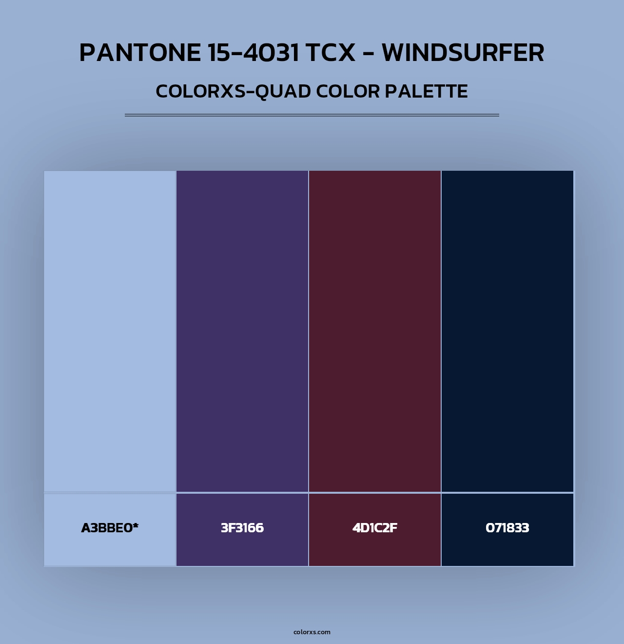 Pantone 15-4031 TCX - Windsurfer - Colorxs Quad Palette