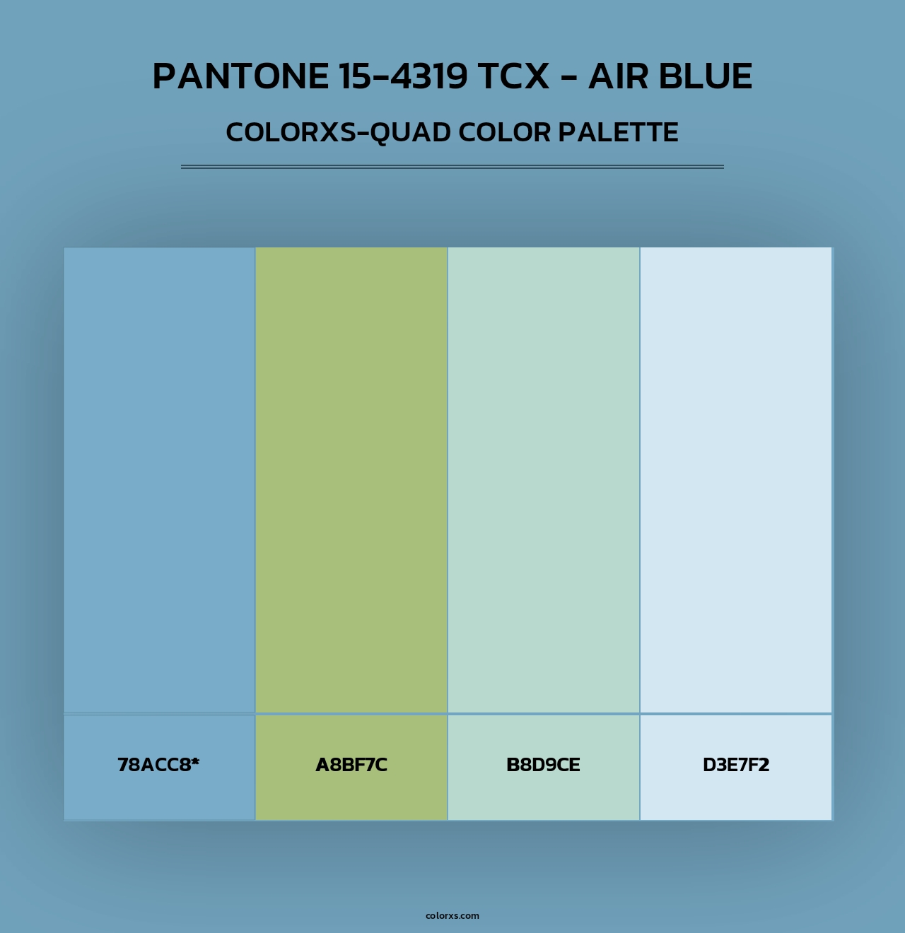 PANTONE 15-4319 TCX - Air Blue - Colorxs Quad Palette