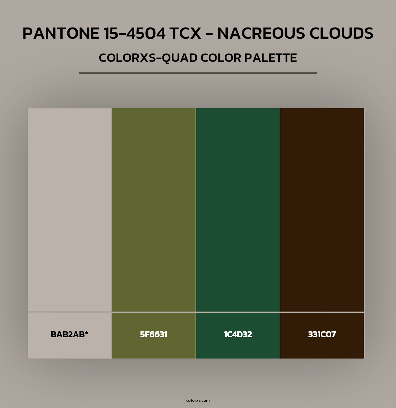 PANTONE 15-4504 TCX - Nacreous Clouds - Colorxs Quad Palette