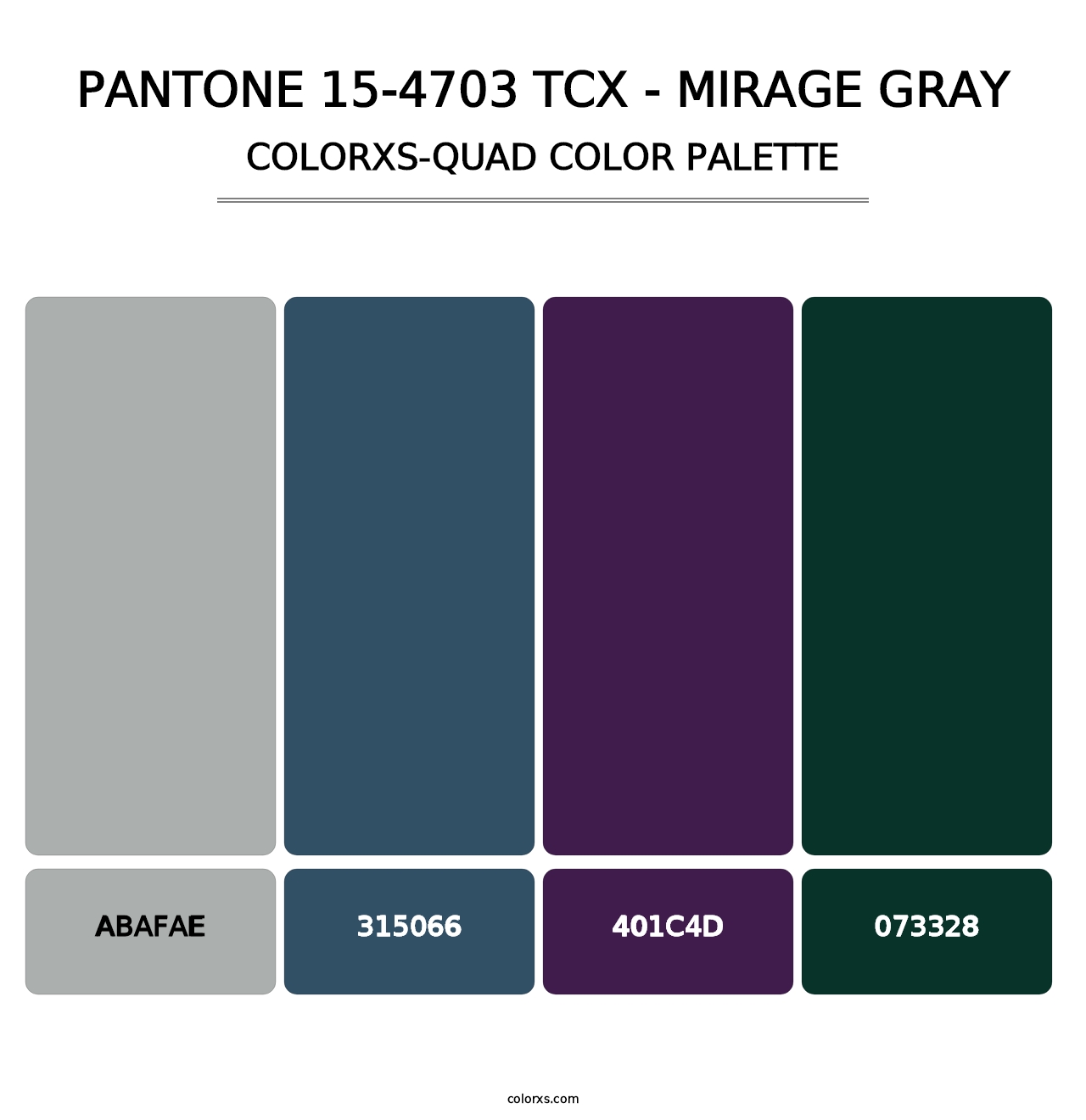 PANTONE 15-4703 TCX - Mirage Gray - Colorxs Quad Palette