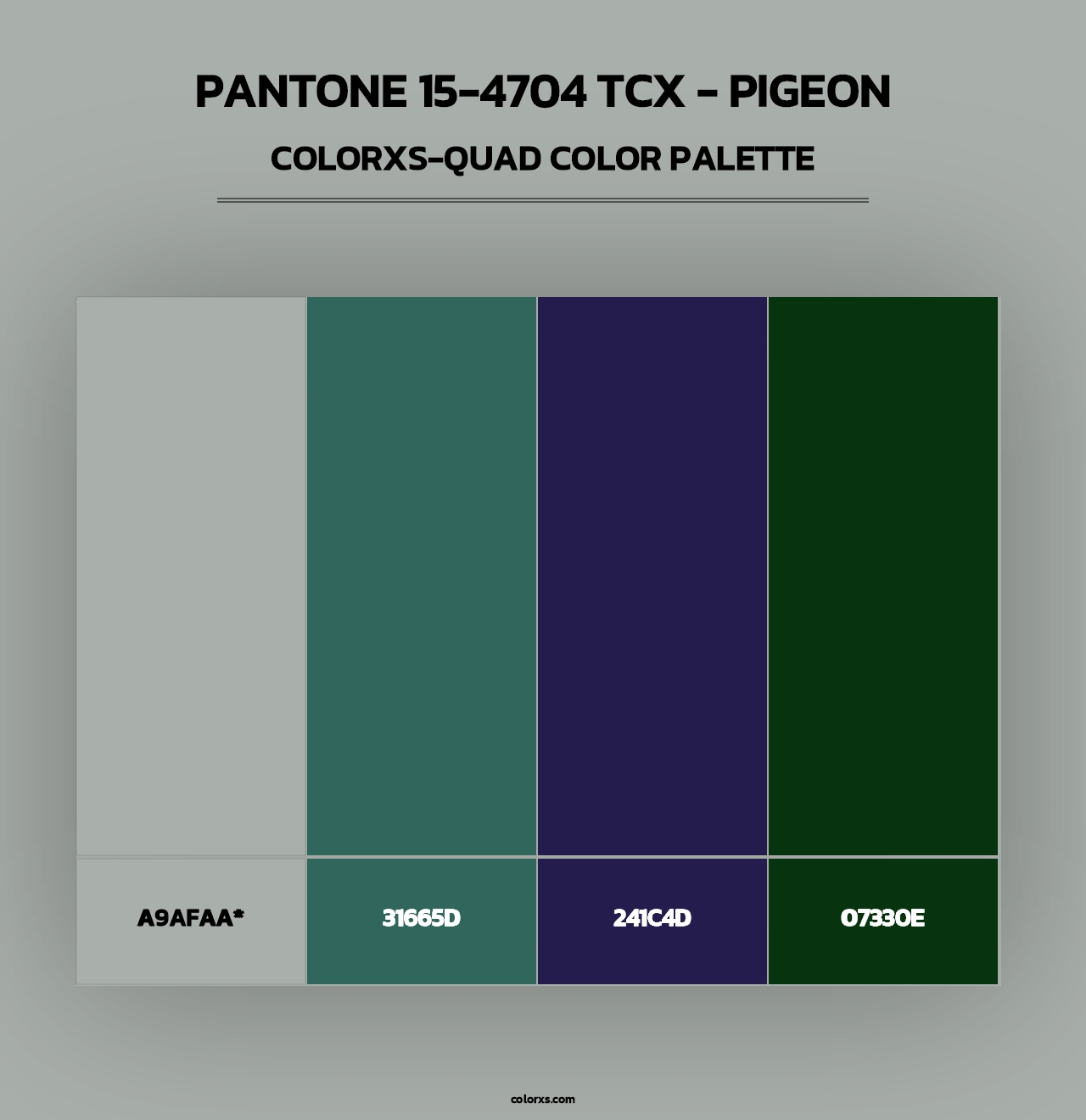 PANTONE 15-4704 TCX - Pigeon - Colorxs Quad Palette