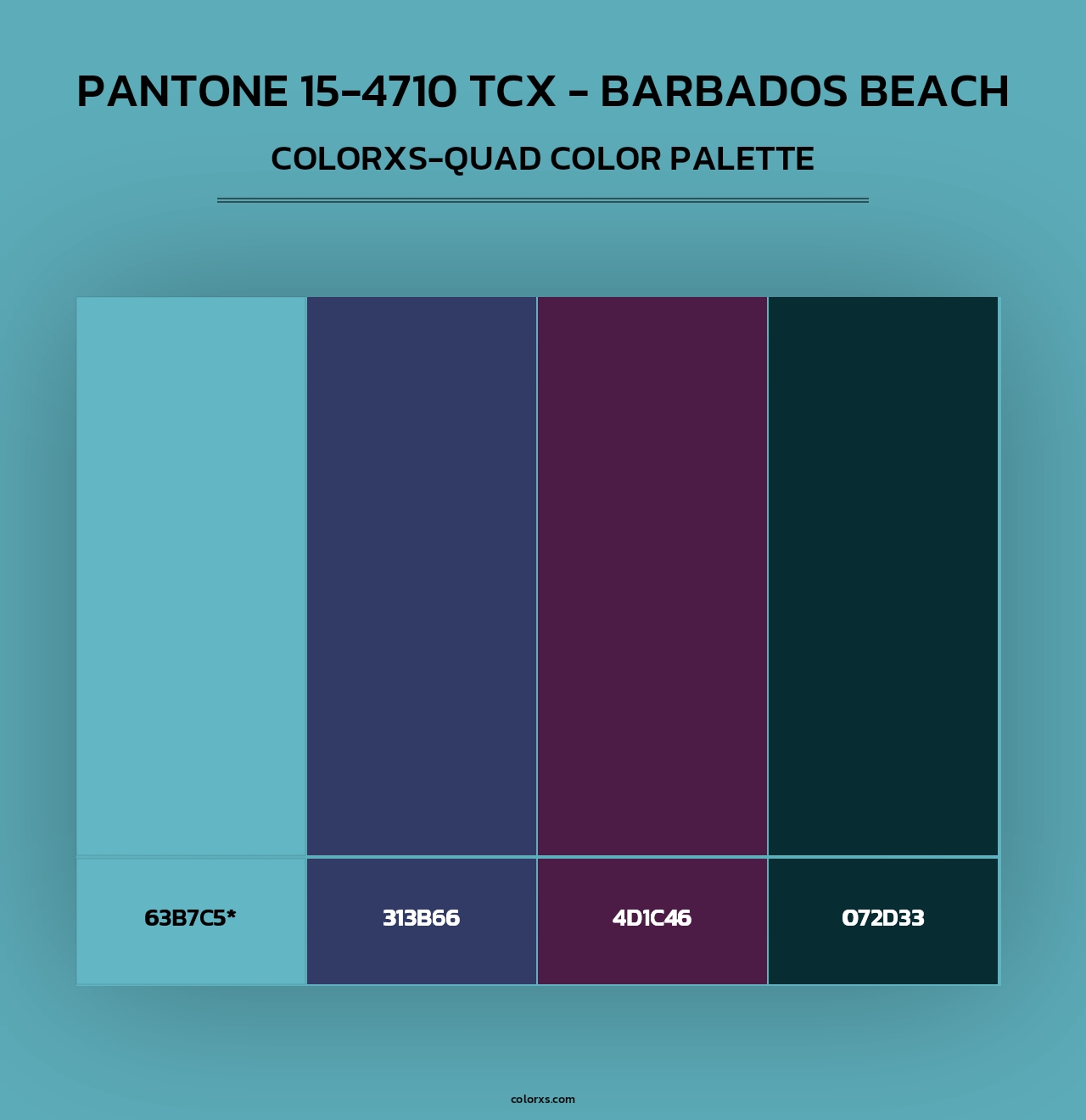 PANTONE 15-4710 TCX - Barbados Beach - Colorxs Quad Palette