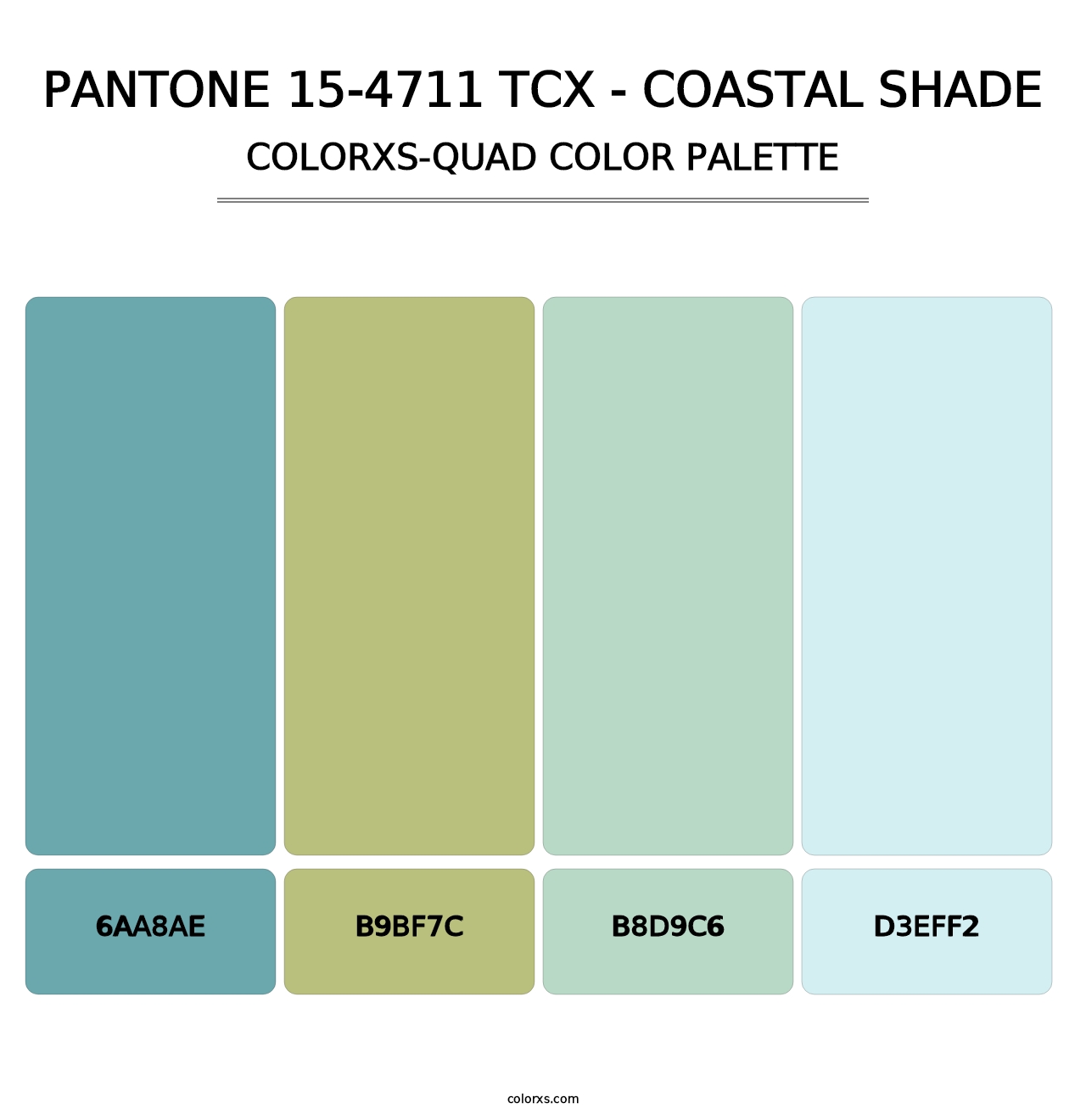 PANTONE 15-4711 TCX - Coastal Shade - Colorxs Quad Palette