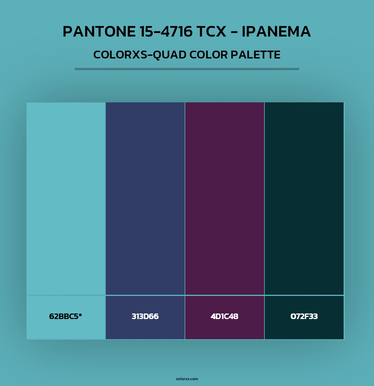 PANTONE 15-4716 TCX - Ipanema - Colorxs Quad Palette