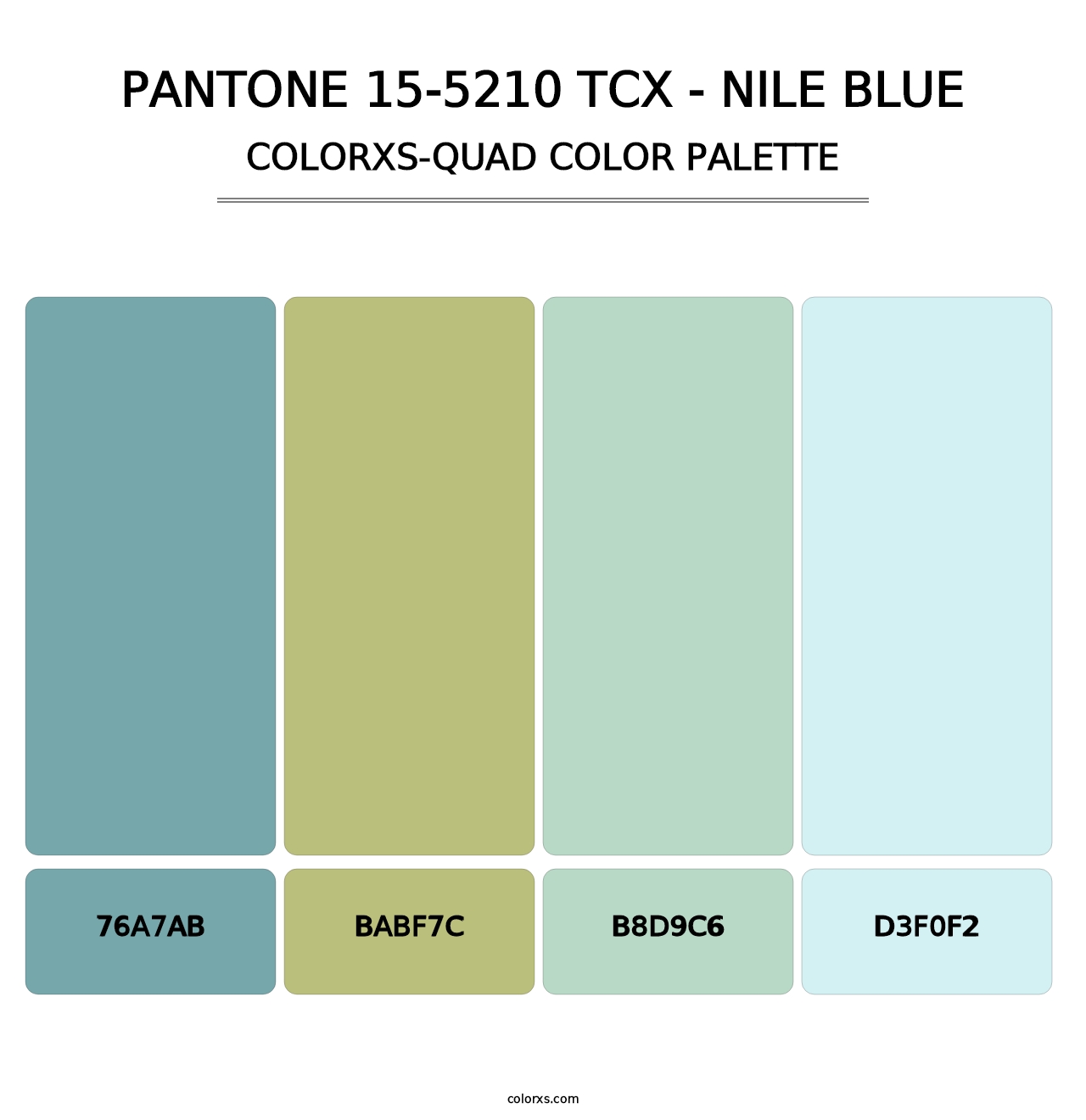 PANTONE 15-5210 TCX - Nile Blue - Colorxs Quad Palette