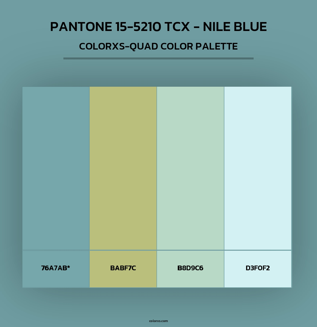 PANTONE 15-5210 TCX - Nile Blue - Colorxs Quad Palette