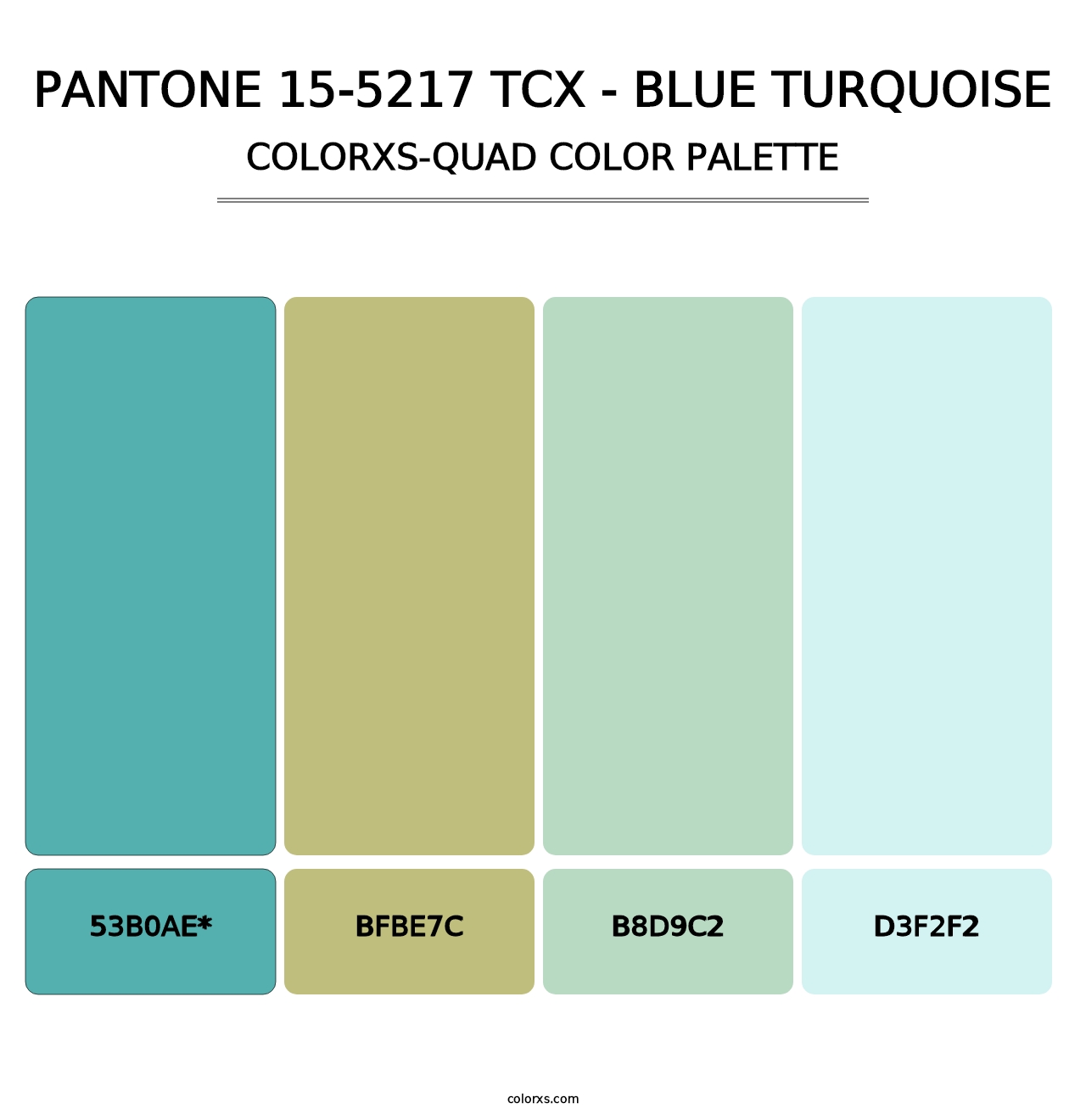 PANTONE 15-5217 TCX - Blue Turquoise - Colorxs Quad Palette