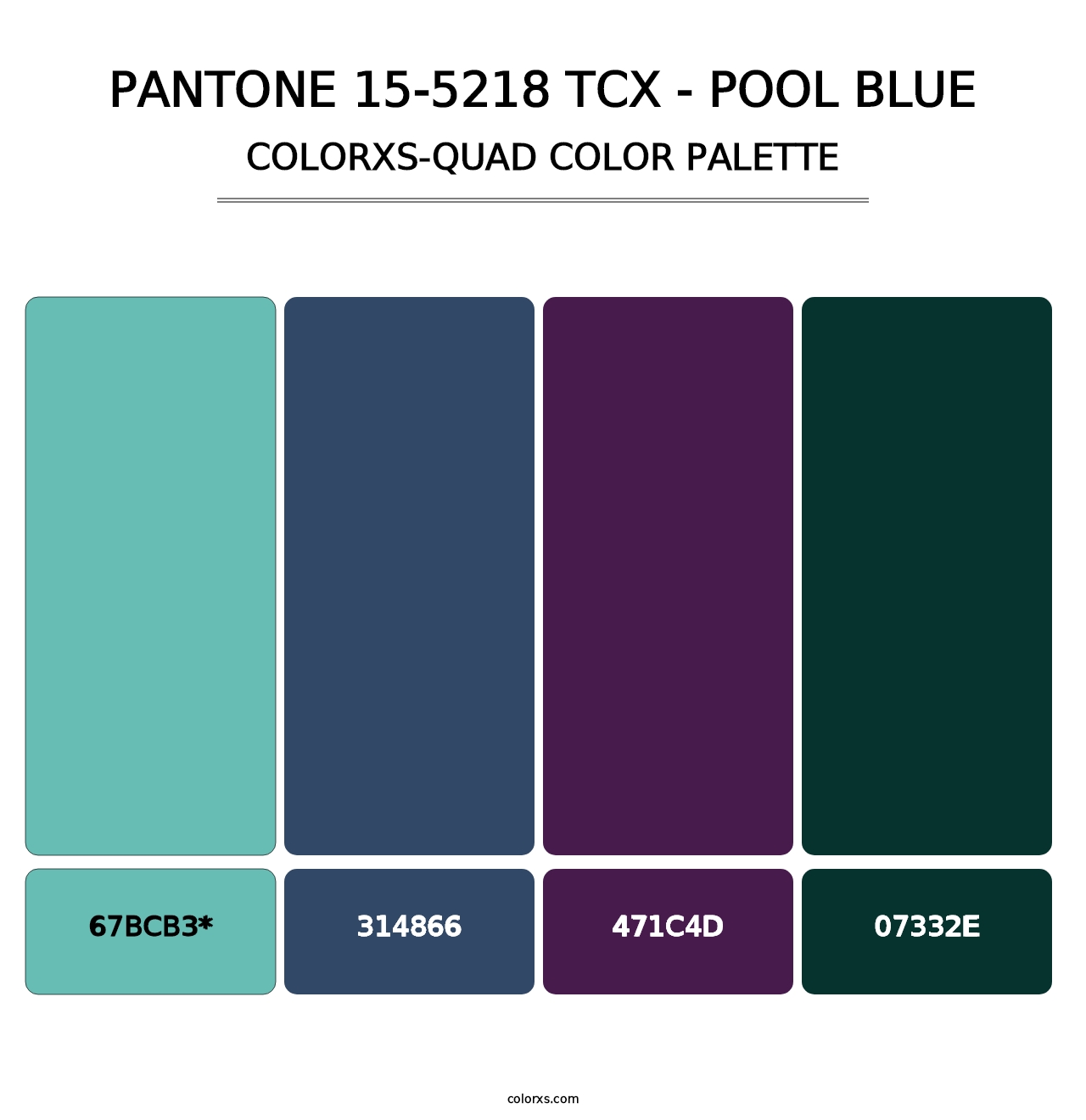 PANTONE 15-5218 TCX - Pool Blue - Colorxs Quad Palette
