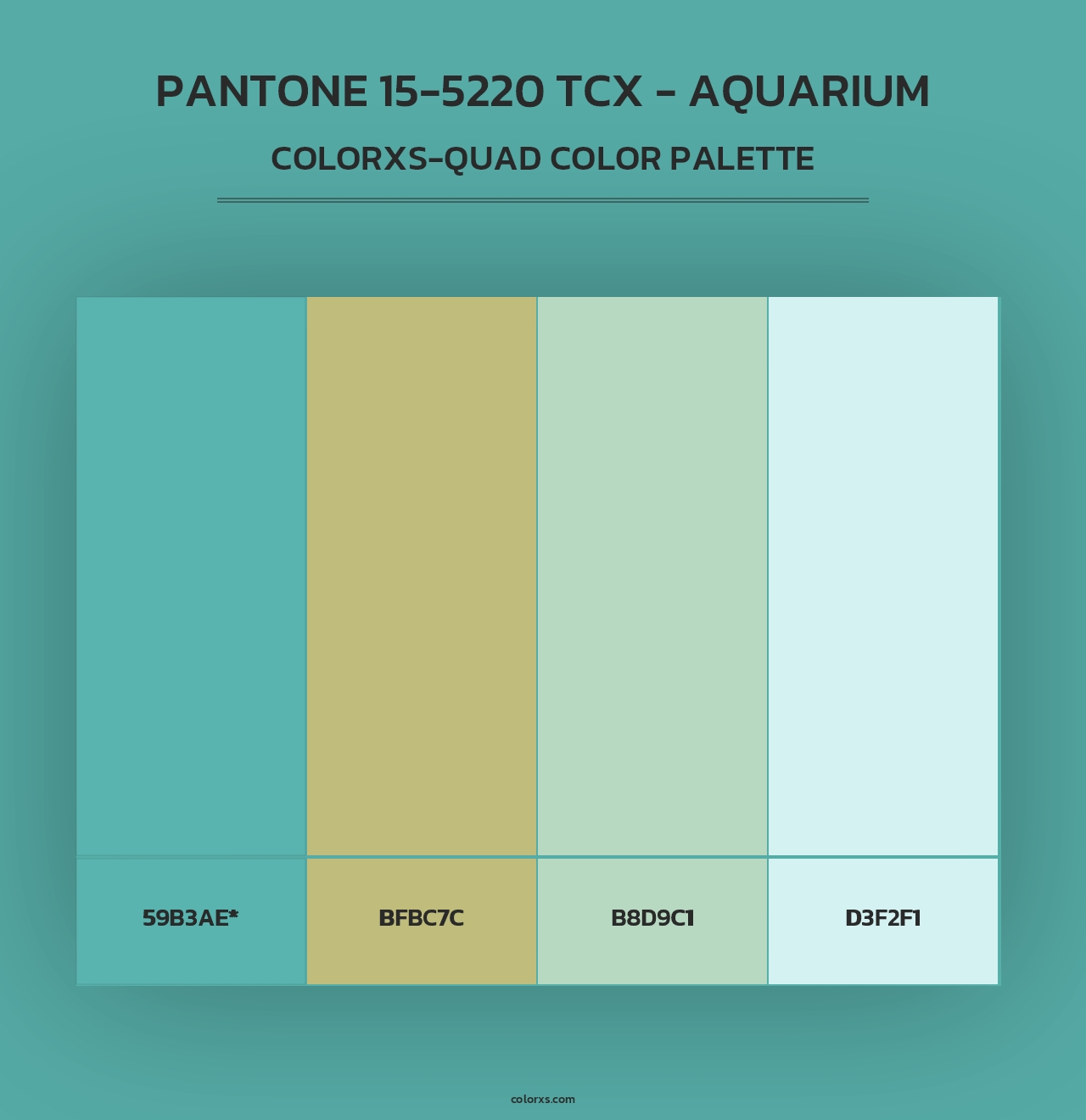 PANTONE 15-5220 TCX - Aquarium - Colorxs Quad Palette