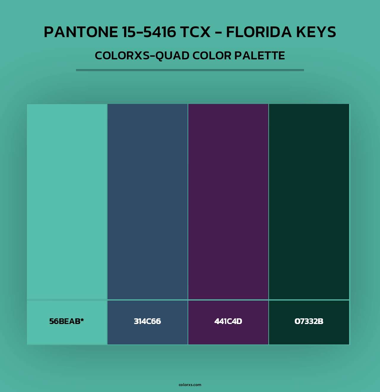 PANTONE 15-5416 TCX - Florida Keys - Colorxs Quad Palette