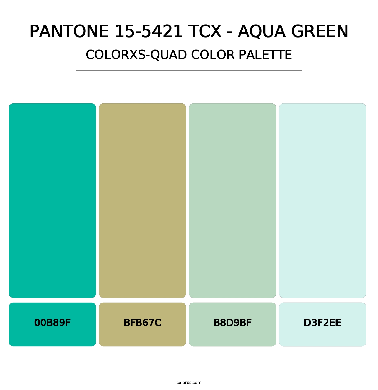 PANTONE 15-5421 TCX - Aqua Green - Colorxs Quad Palette