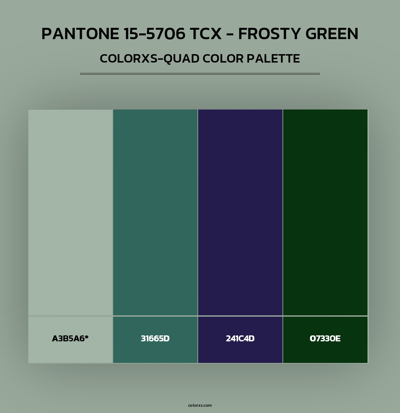 PANTONE 15-5706 TCX - Frosty Green - Colorxs Quad Palette