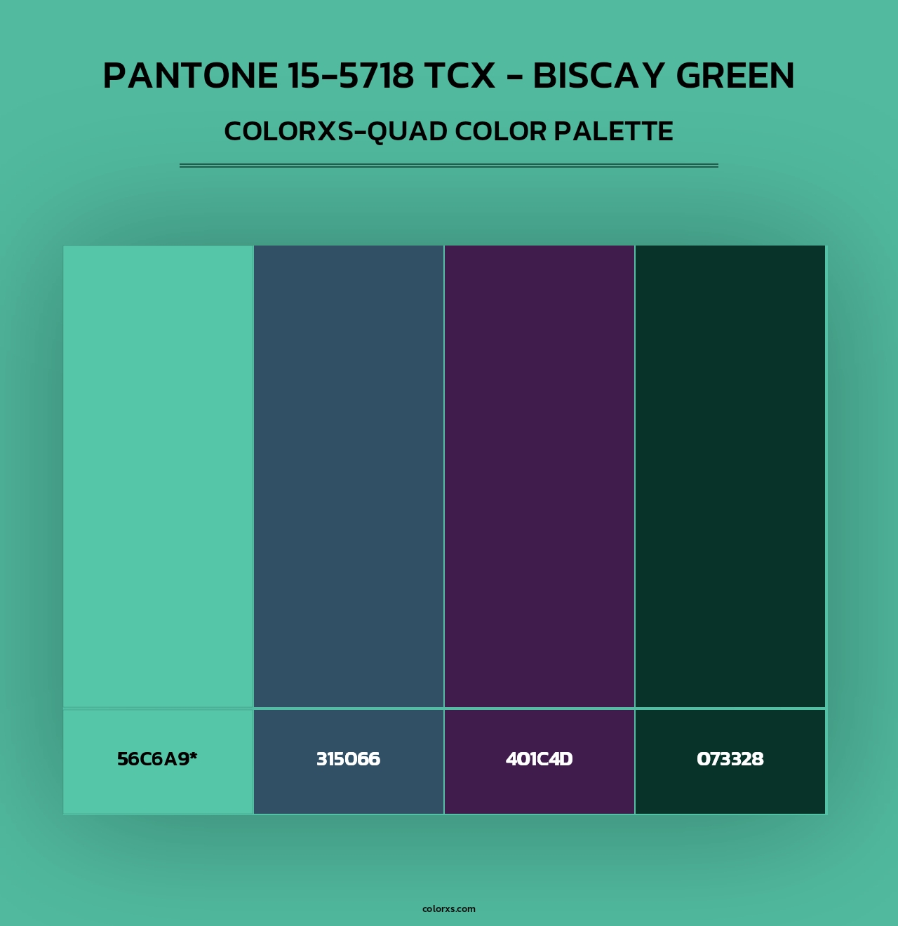 PANTONE 15-5718 TCX - Biscay Green - Colorxs Quad Palette