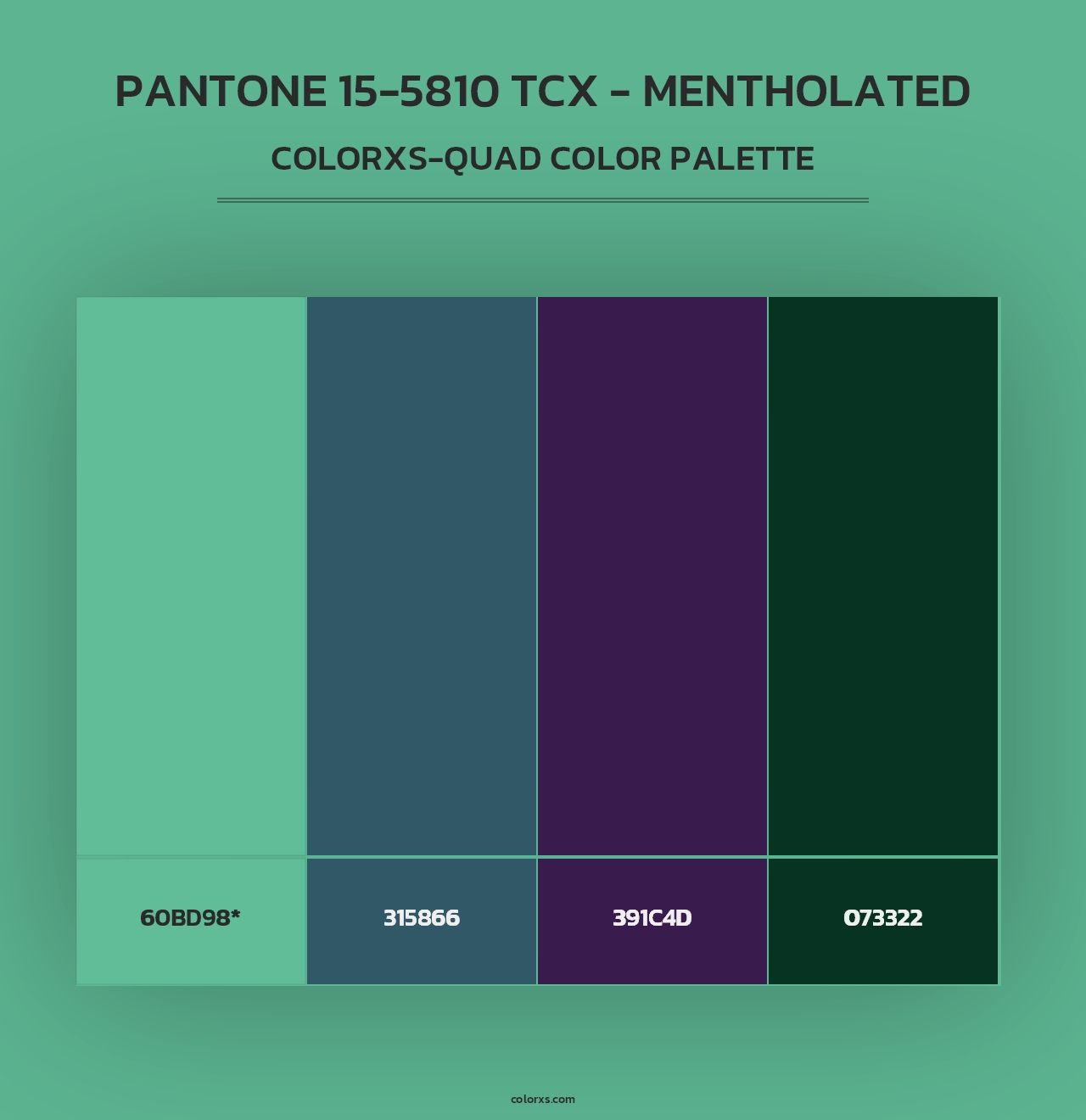 PANTONE 15-5810 TCX - Mentholated - Colorxs Quad Palette