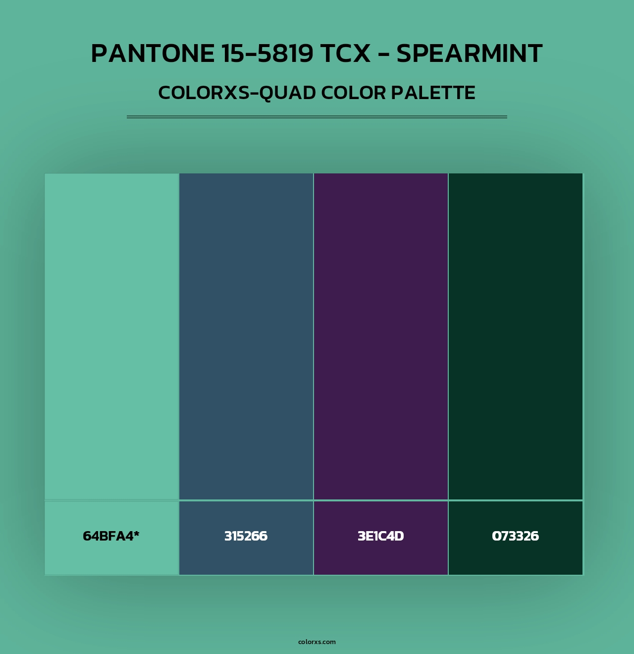 PANTONE 15-5819 TCX - Spearmint - Colorxs Quad Palette