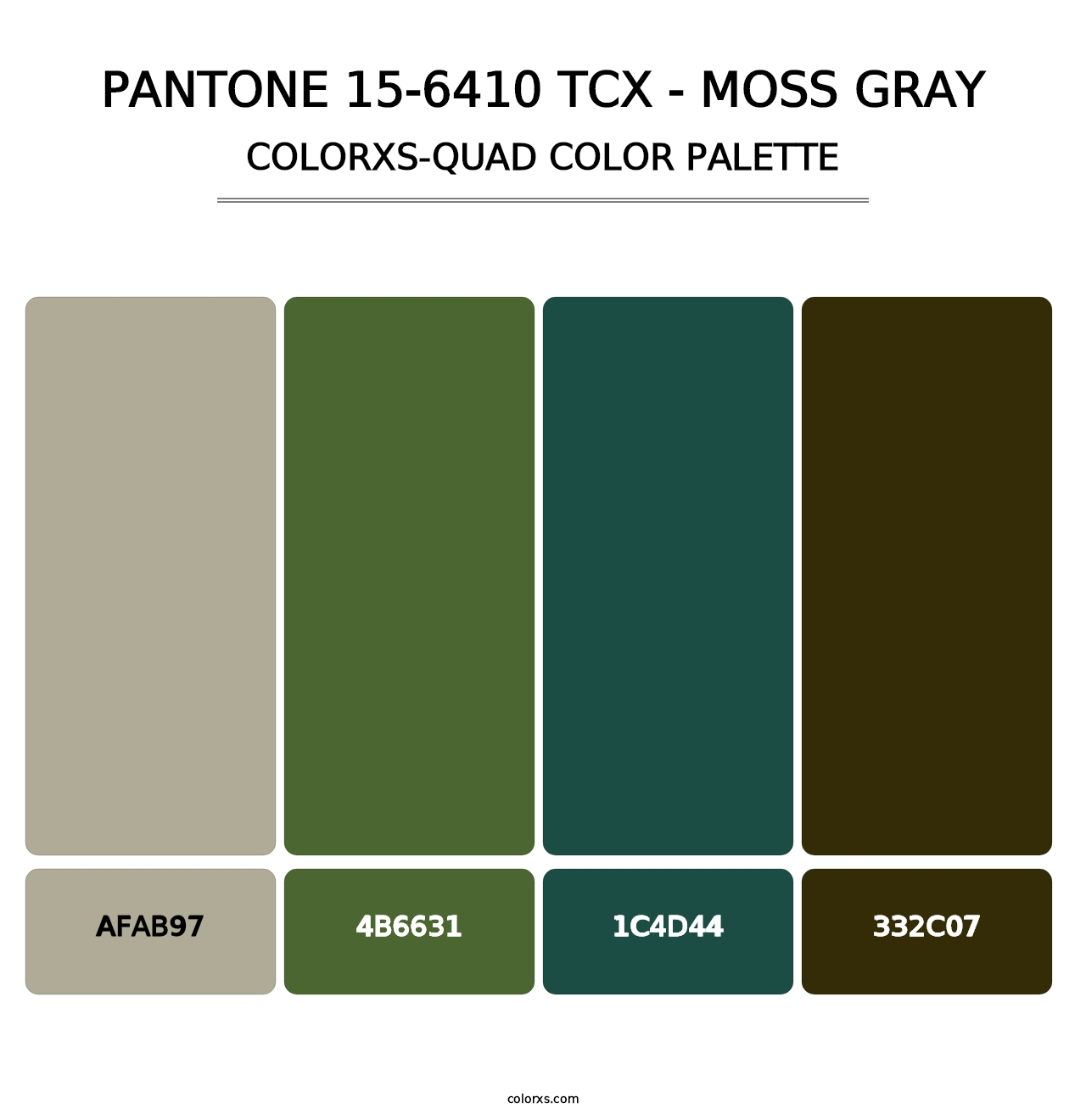 PANTONE 15-6410 TCX - Moss Gray - Colorxs Quad Palette