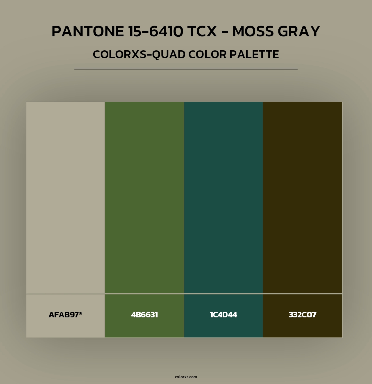 PANTONE 15-6410 TCX - Moss Gray - Colorxs Quad Palette