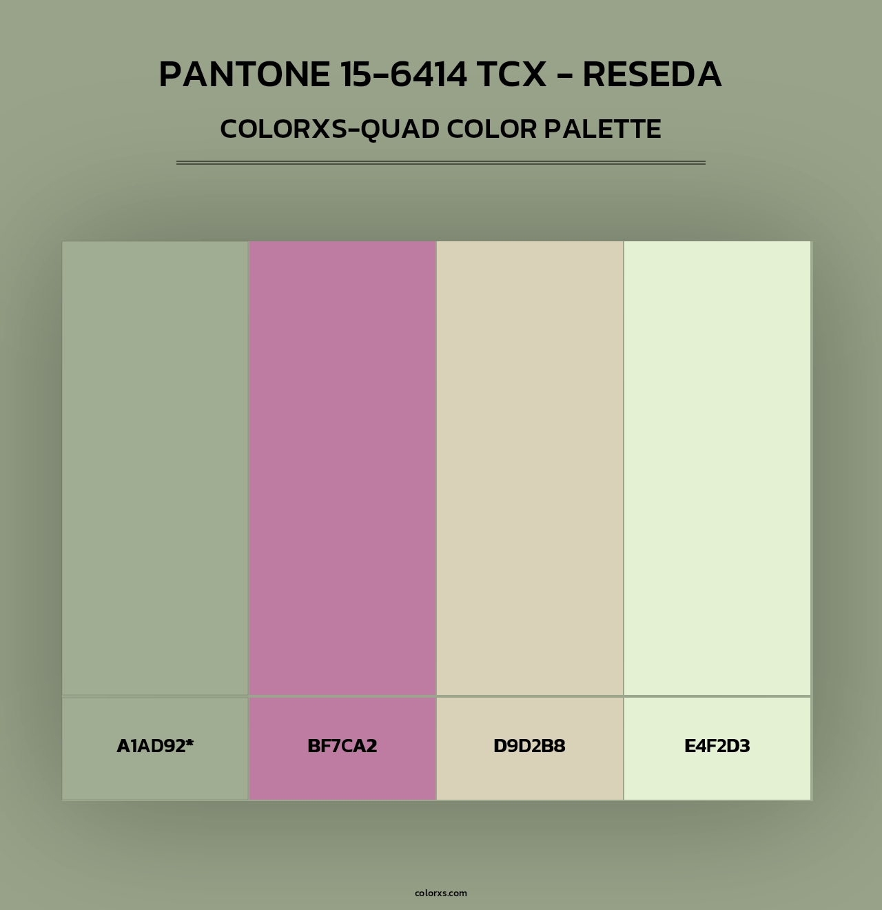 PANTONE 15-6414 TCX - Reseda - Colorxs Quad Palette