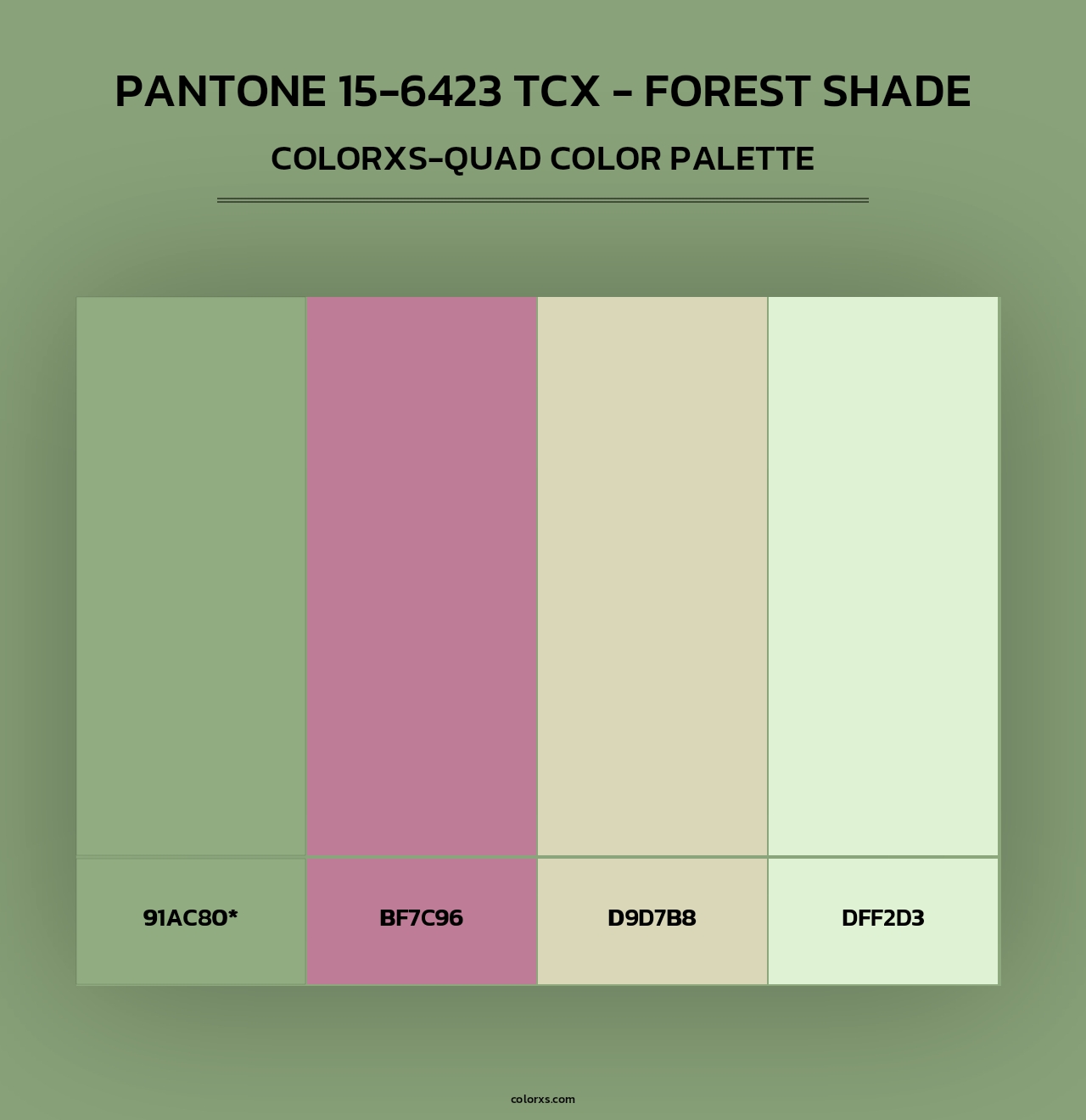 PANTONE 15-6423 TCX - Forest Shade - Colorxs Quad Palette