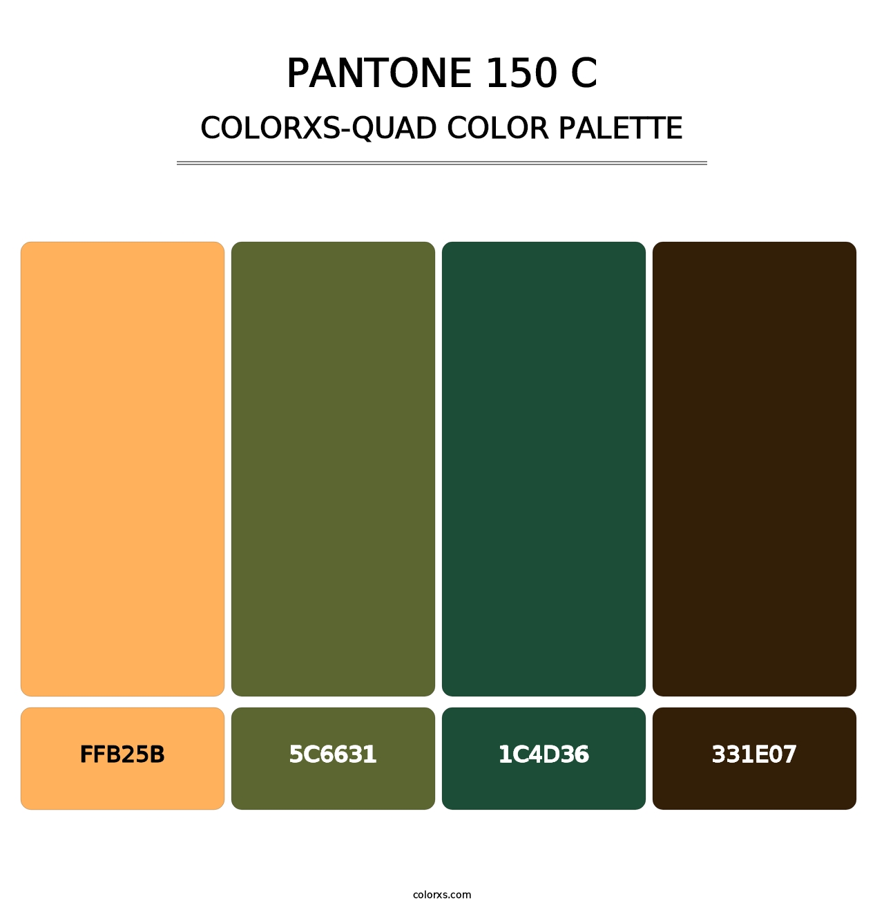 PANTONE 150 C - Colorxs Quad Palette