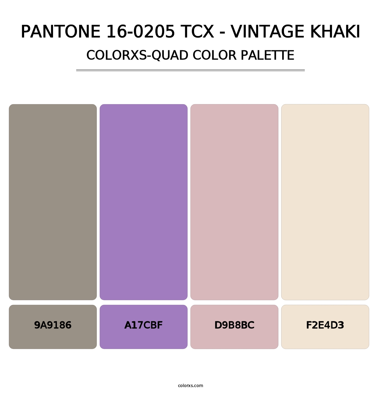 PANTONE 16-0205 TCX - Vintage Khaki - Colorxs Quad Palette