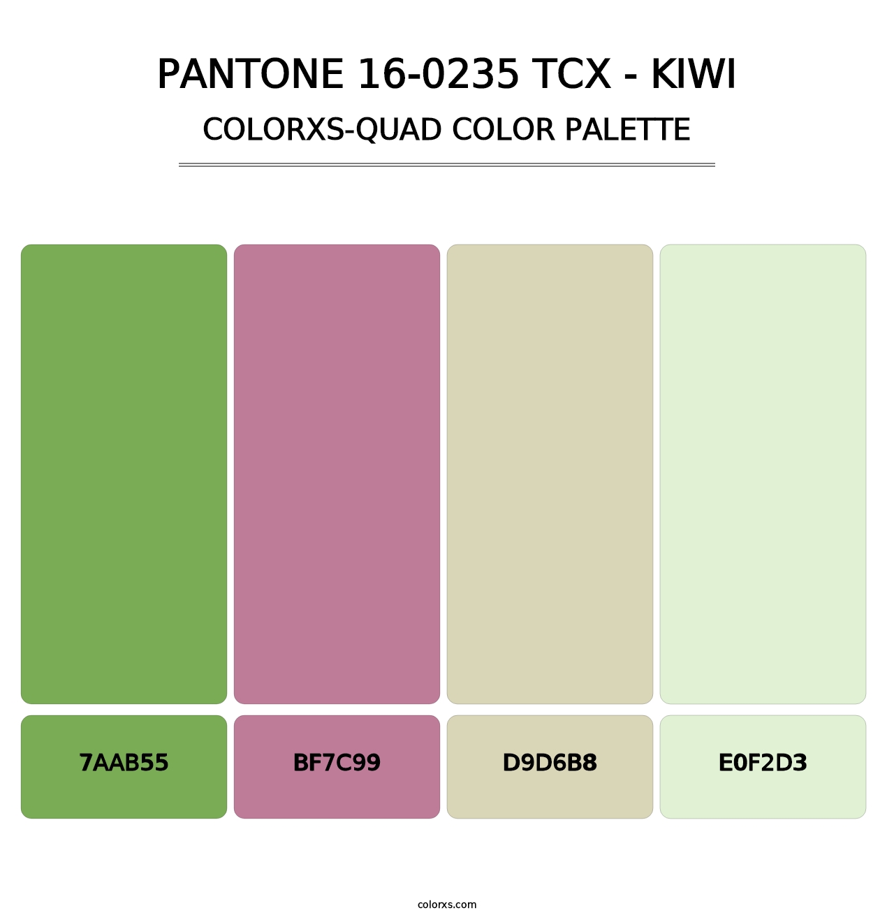 PANTONE 16-0235 TCX - Kiwi - Colorxs Quad Palette