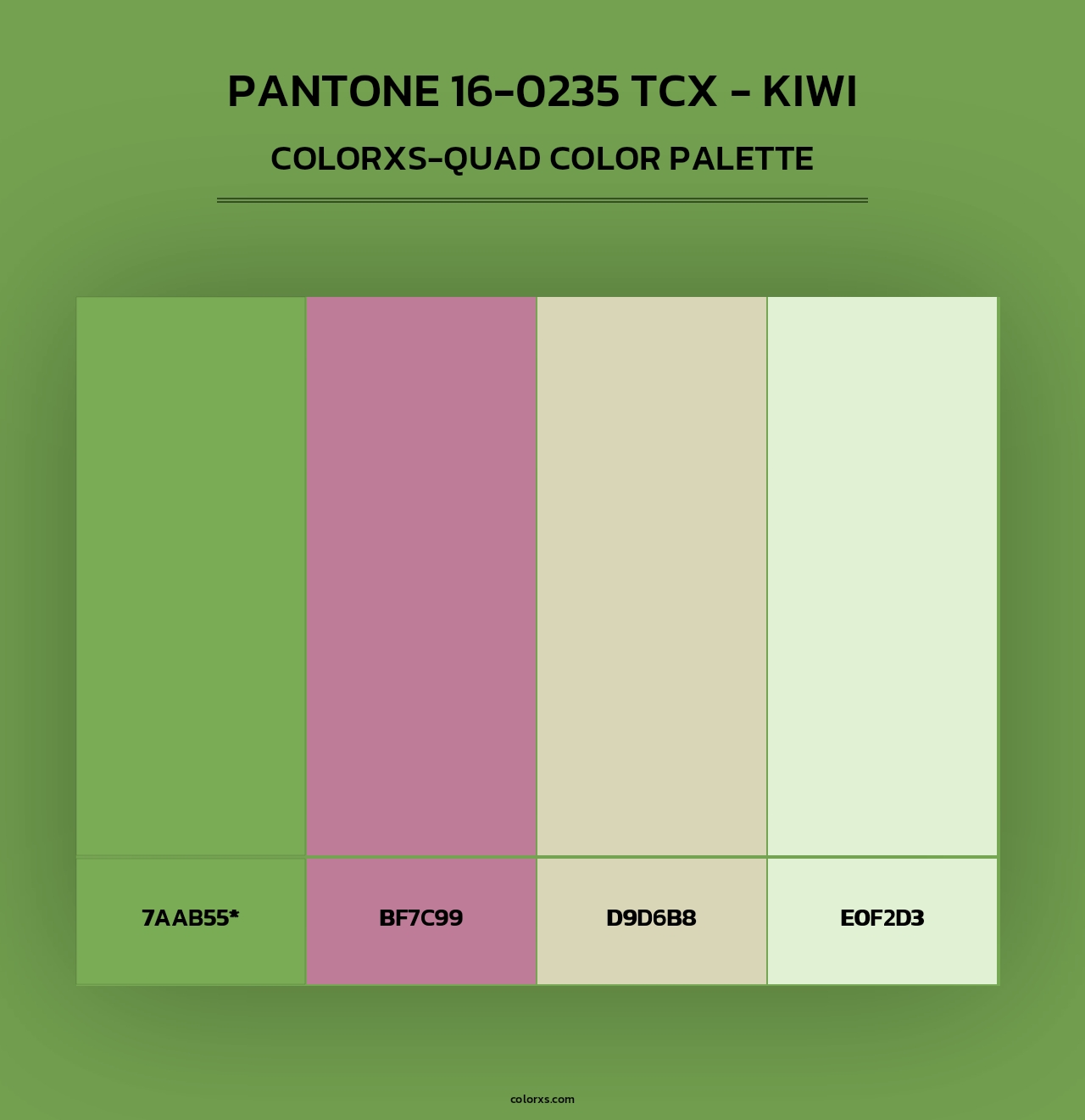 PANTONE 16-0235 TCX - Kiwi - Colorxs Quad Palette