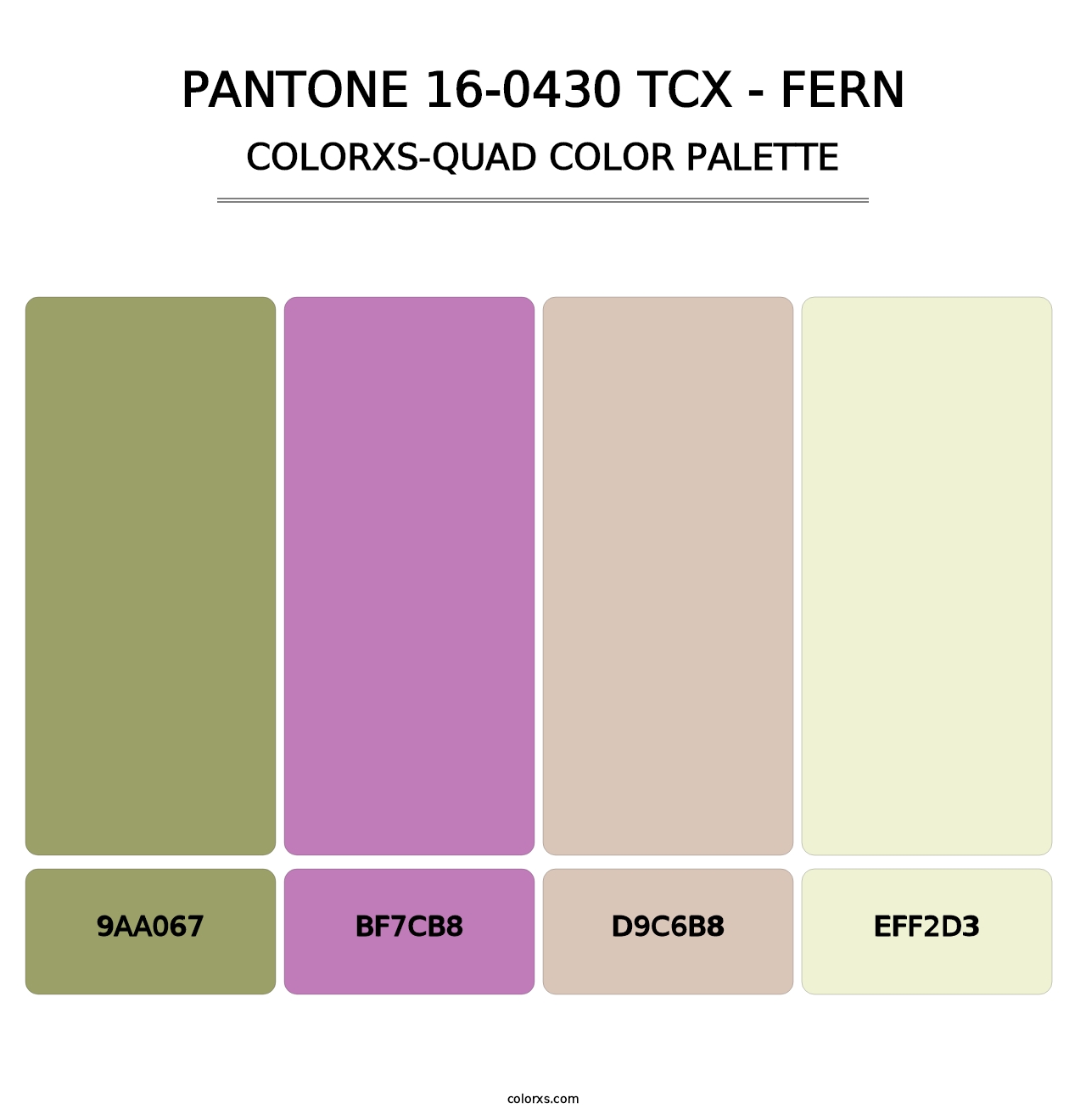 PANTONE 16-0430 TCX - Fern - Colorxs Quad Palette