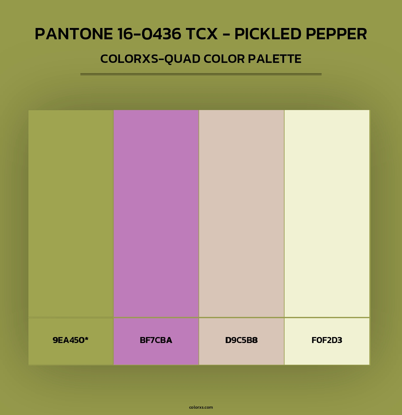 PANTONE 16-0436 TCX - Pickled Pepper - Colorxs Quad Palette
