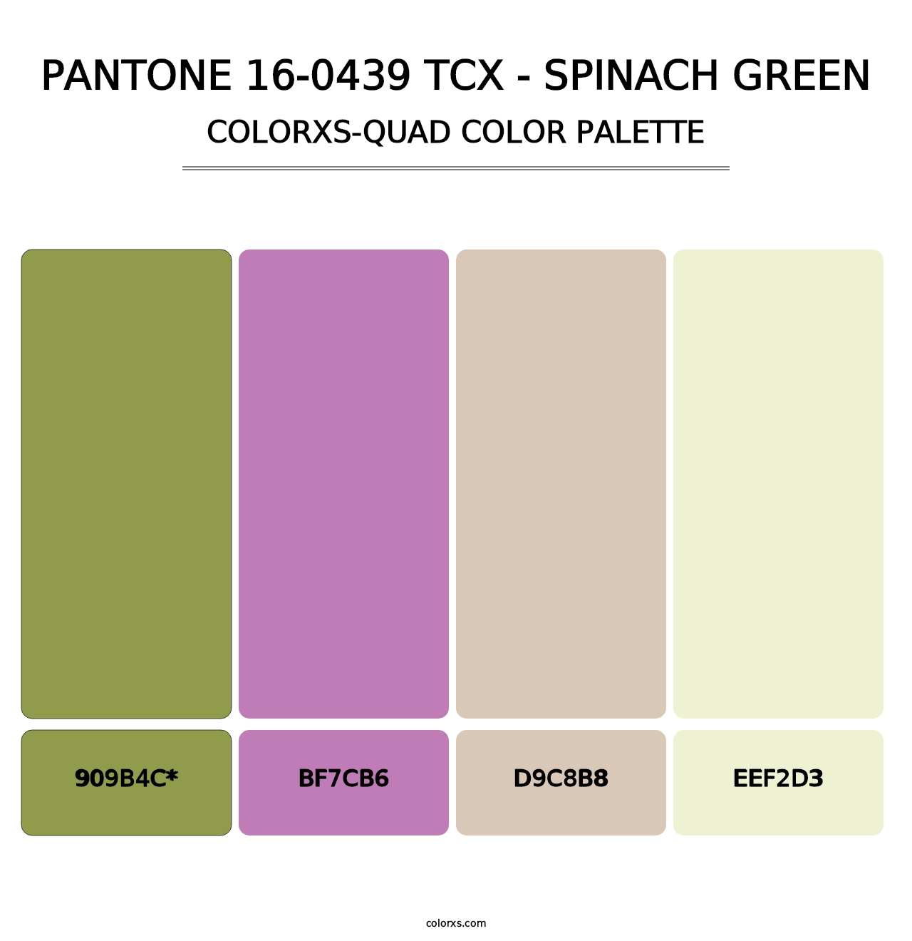 PANTONE 16-0439 TCX - Spinach Green - Colorxs Quad Palette