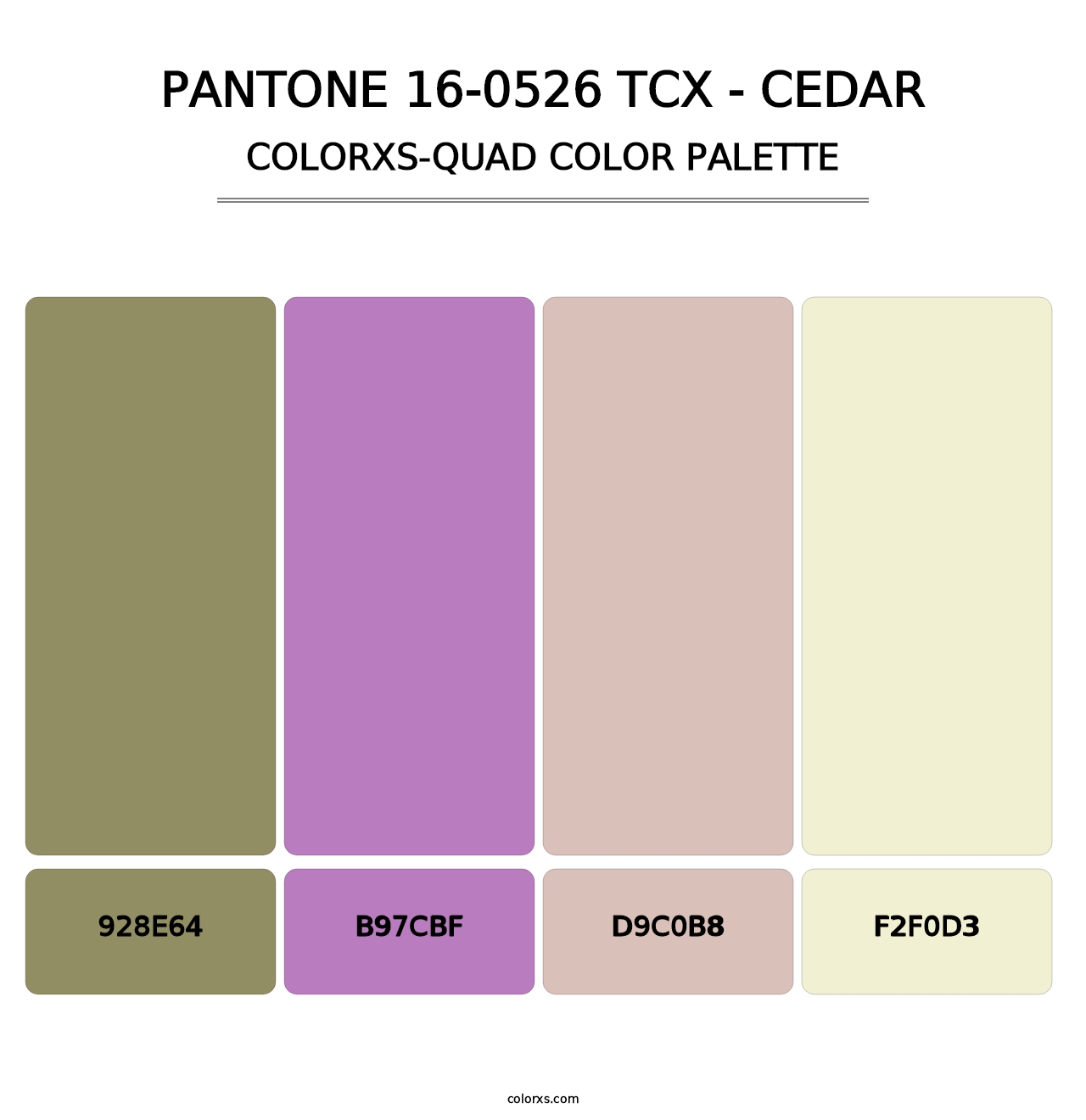 PANTONE 16-0526 TCX - Cedar - Colorxs Quad Palette