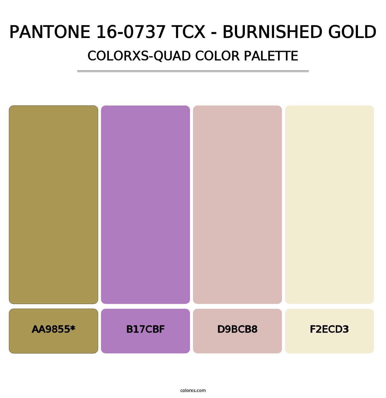 PANTONE 16-0737 TCX - Burnished Gold - Colorxs Quad Palette