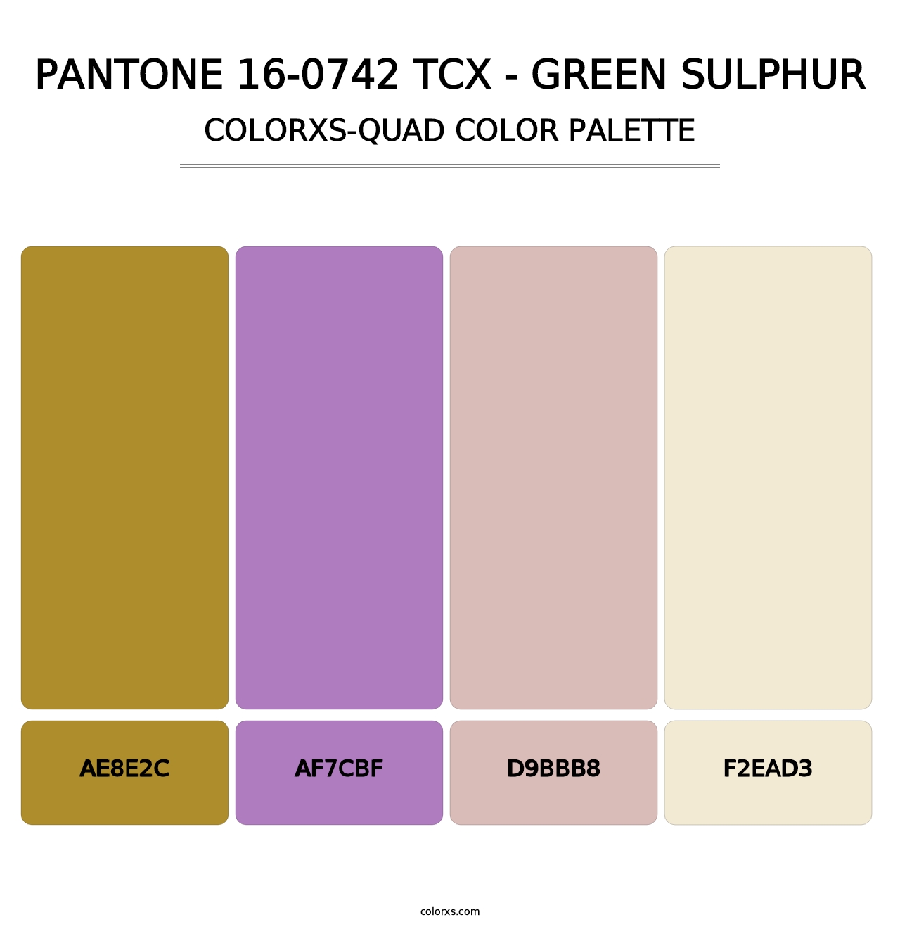 PANTONE 16-0742 TCX - Green Sulphur - Colorxs Quad Palette