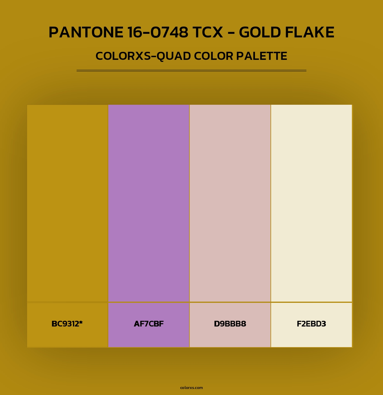 PANTONE 16-0748 TCX - Gold Flake - Colorxs Quad Palette