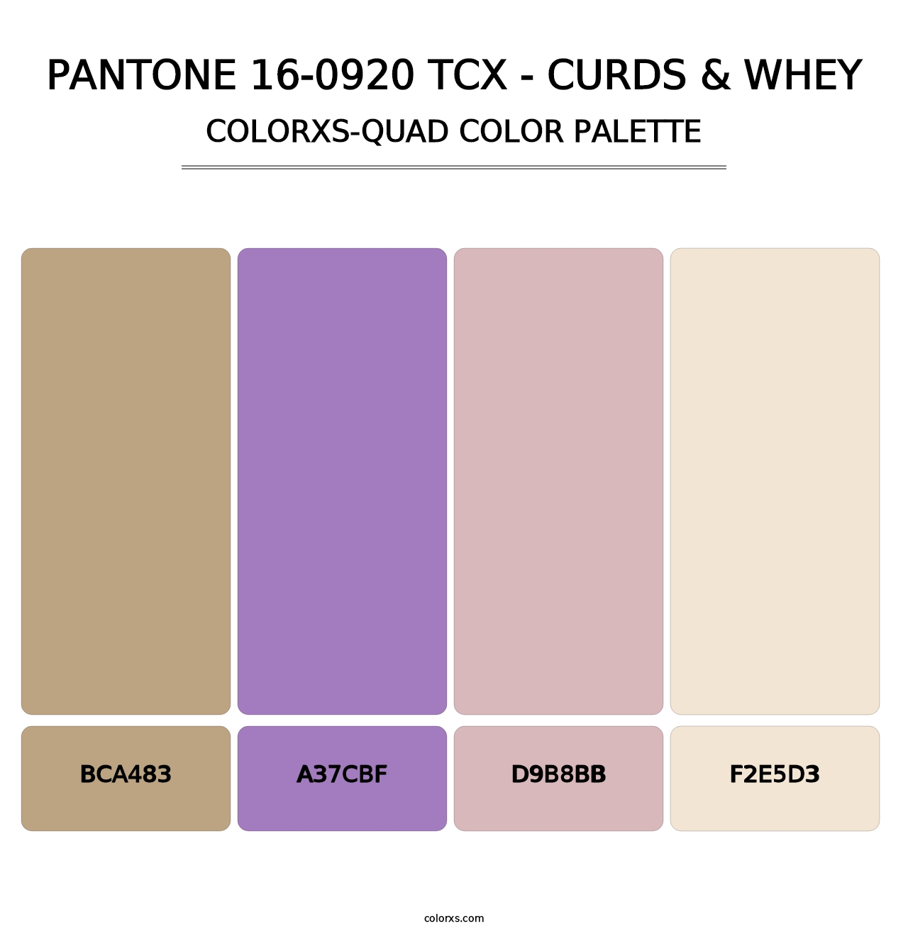 PANTONE 16-0920 TCX - Curds & Whey - Colorxs Quad Palette