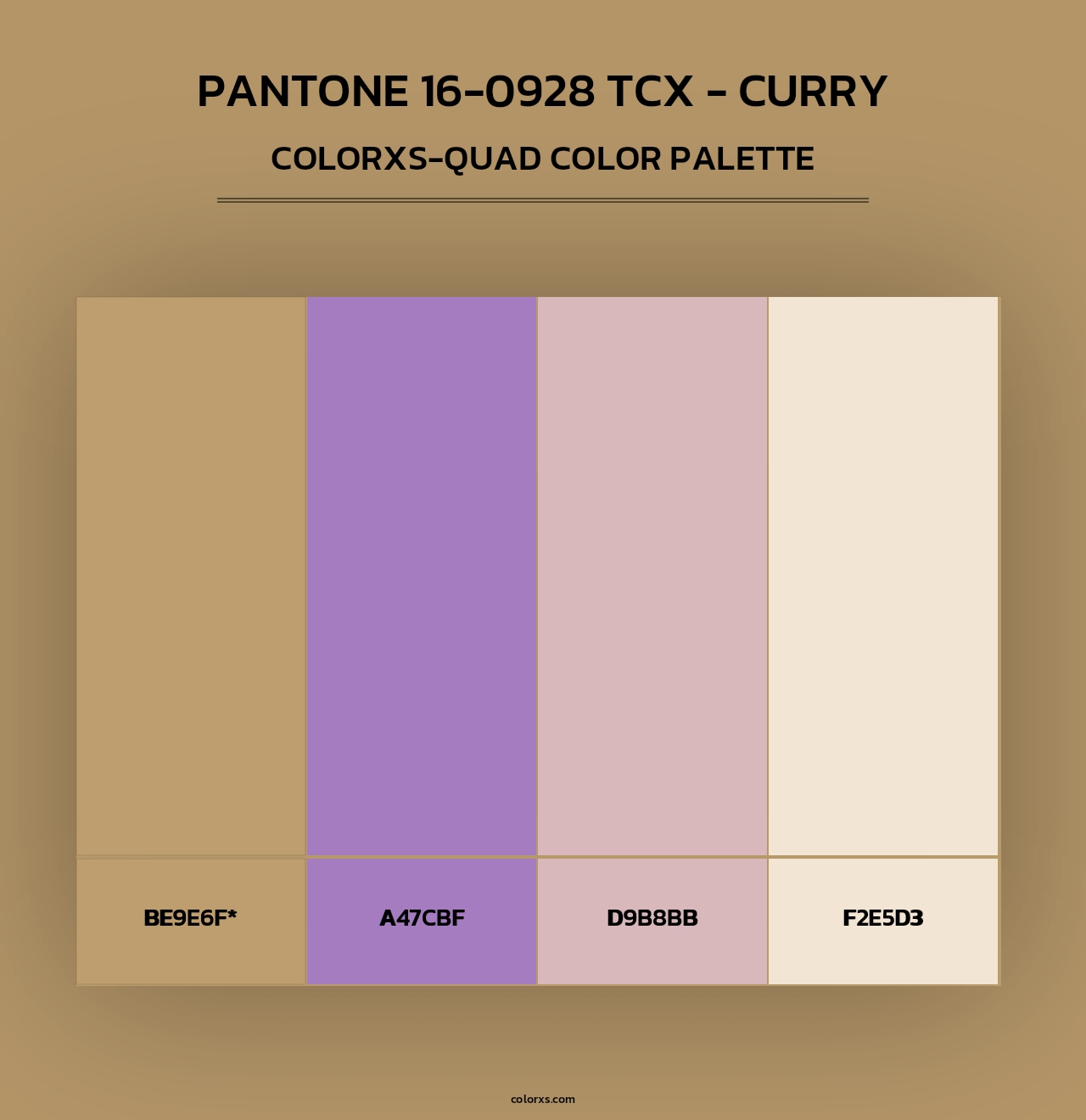 PANTONE 16-0928 TCX - Curry - Colorxs Quad Palette