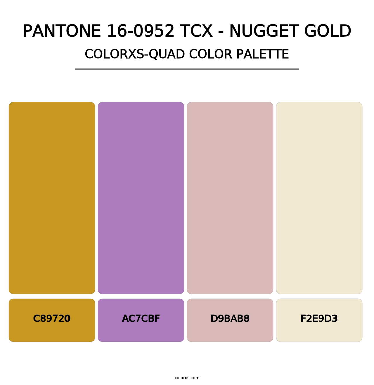 PANTONE 16-0952 TCX - Nugget Gold - Colorxs Quad Palette
