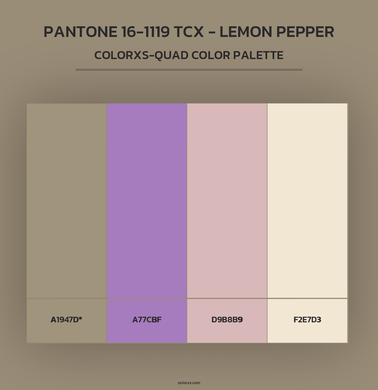 PANTONE 16-1119 TCX - Lemon Pepper - Colorxs Quad Palette
