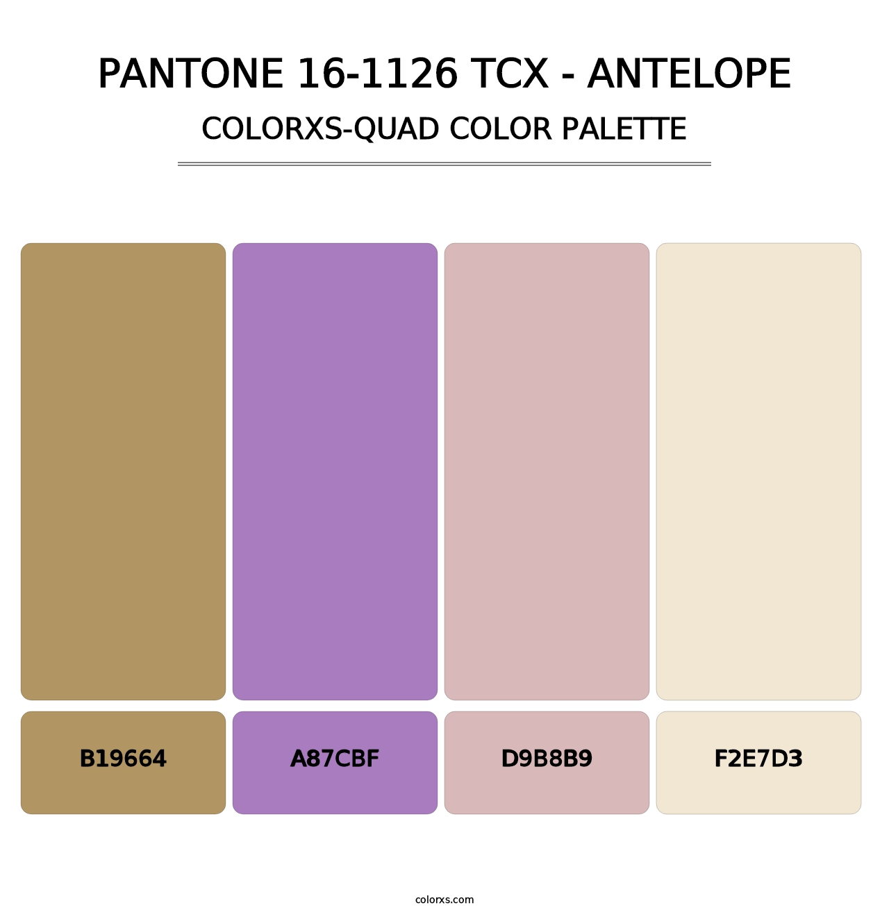 PANTONE 16-1126 TCX - Antelope - Colorxs Quad Palette