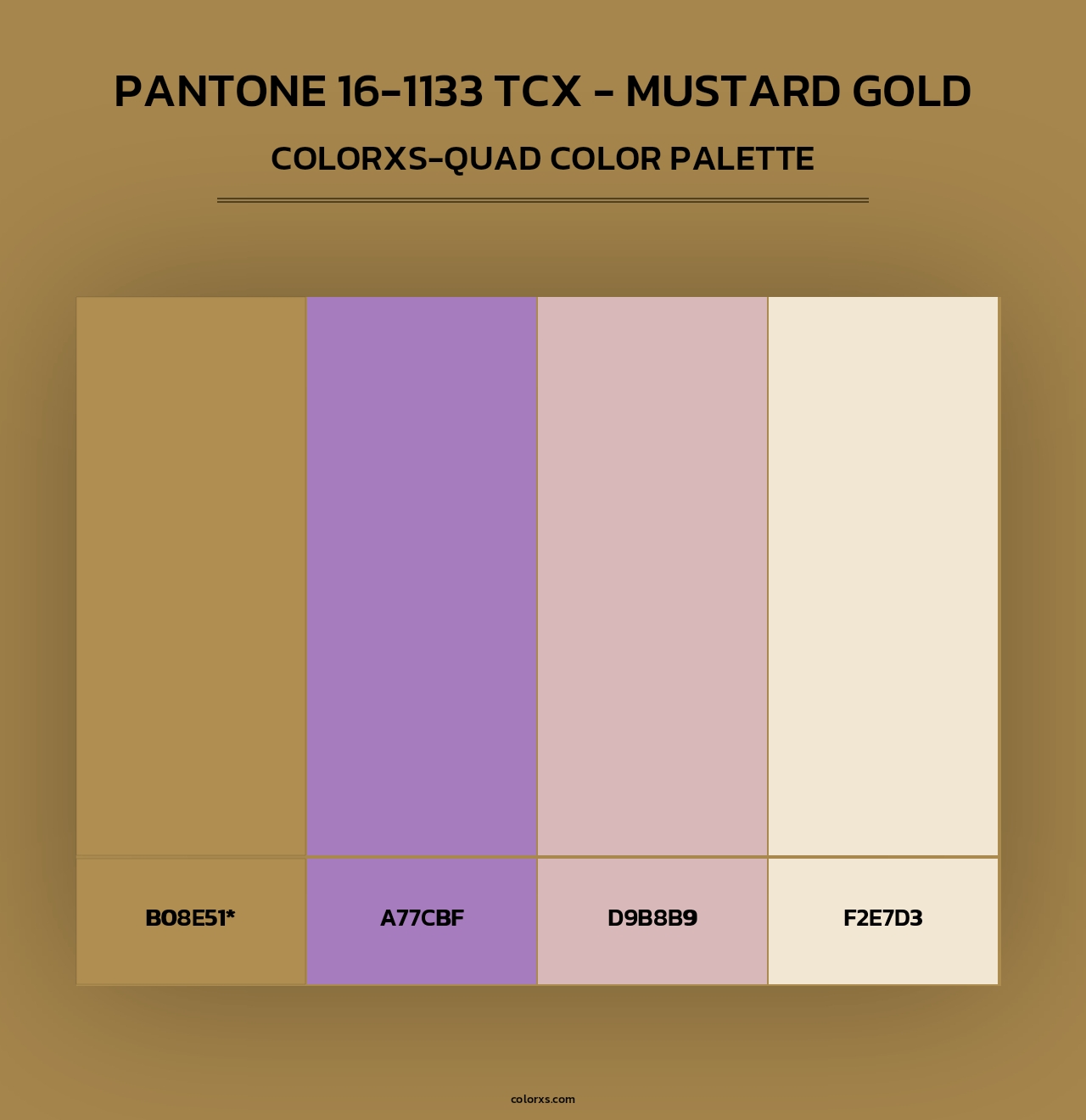 PANTONE 16-1133 TCX - Mustard Gold - Colorxs Quad Palette