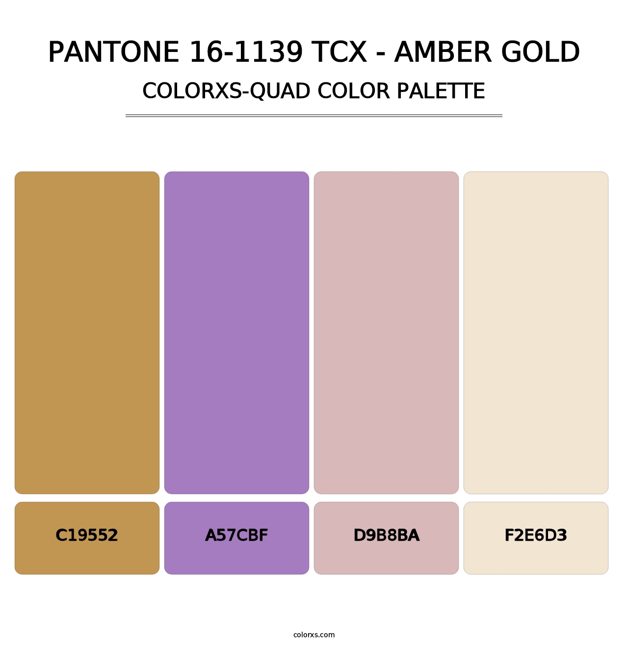 PANTONE 16-1139 TCX - Amber Gold - Colorxs Quad Palette