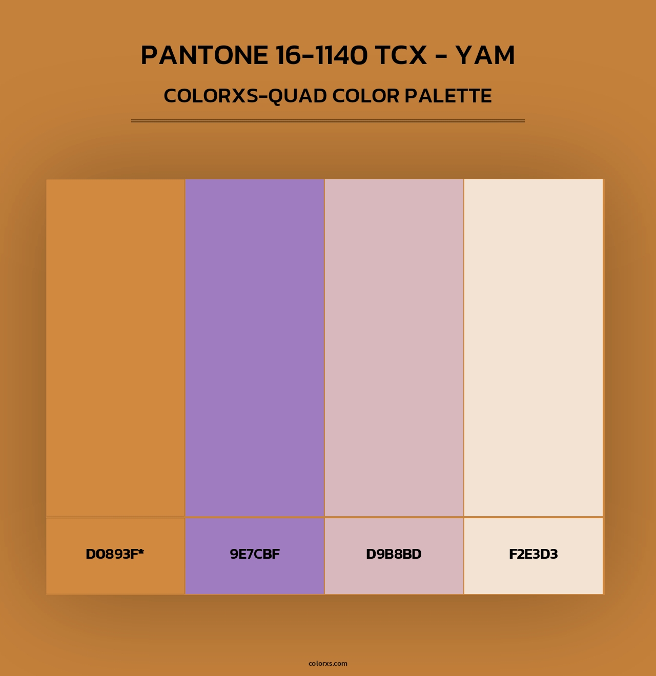 PANTONE 16-1140 TCX - Yam - Colorxs Quad Palette