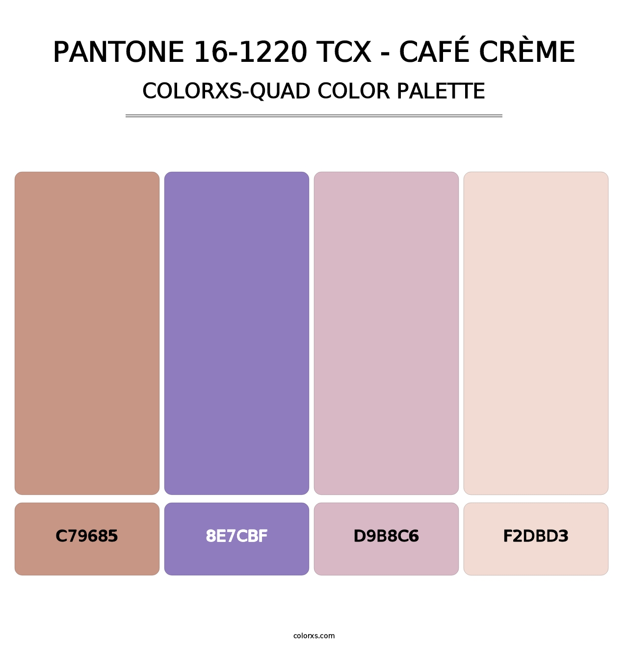 PANTONE 16-1220 TCX - Café Crème - Colorxs Quad Palette