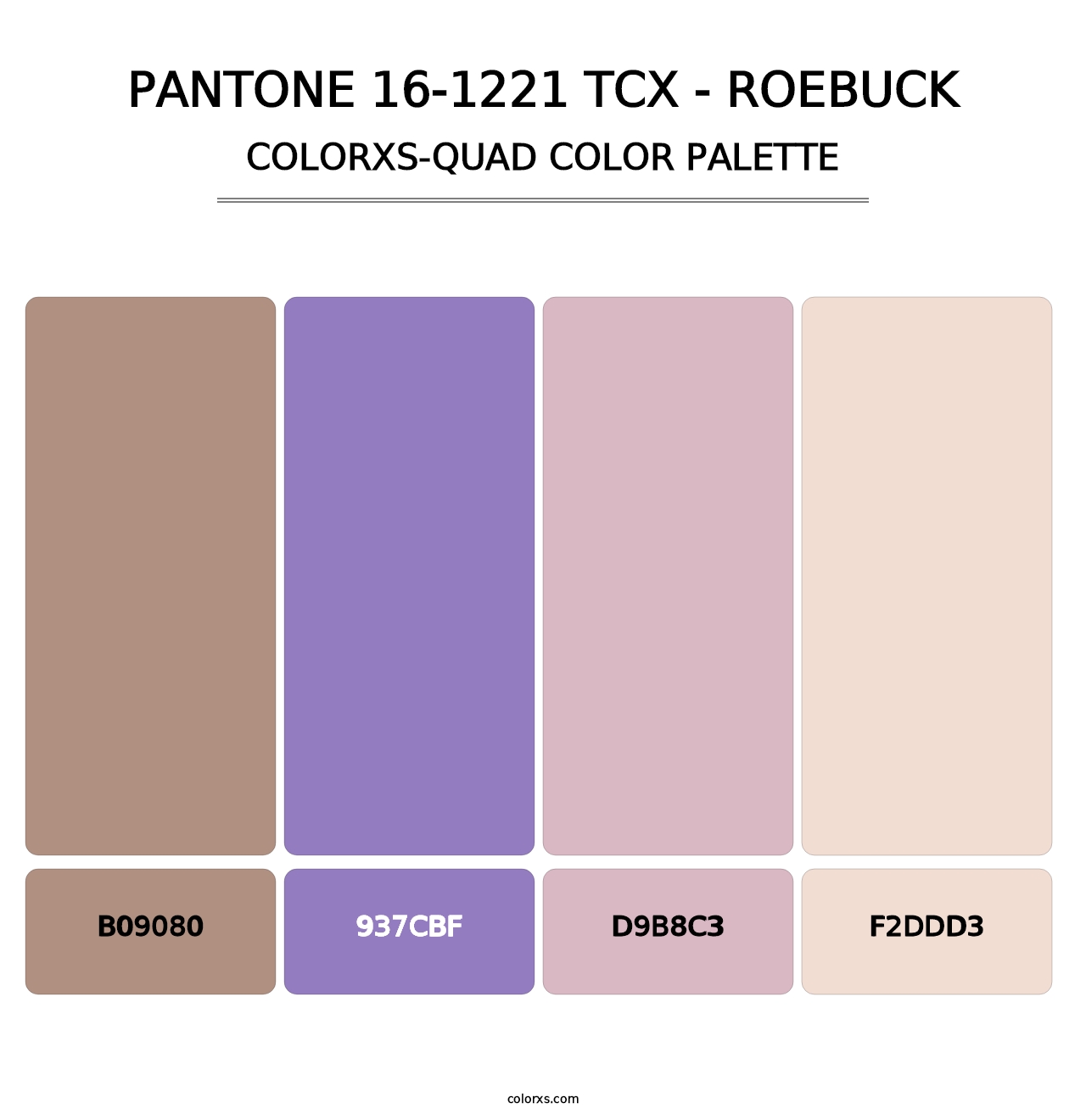 PANTONE 16-1221 TCX - Roebuck - Colorxs Quad Palette