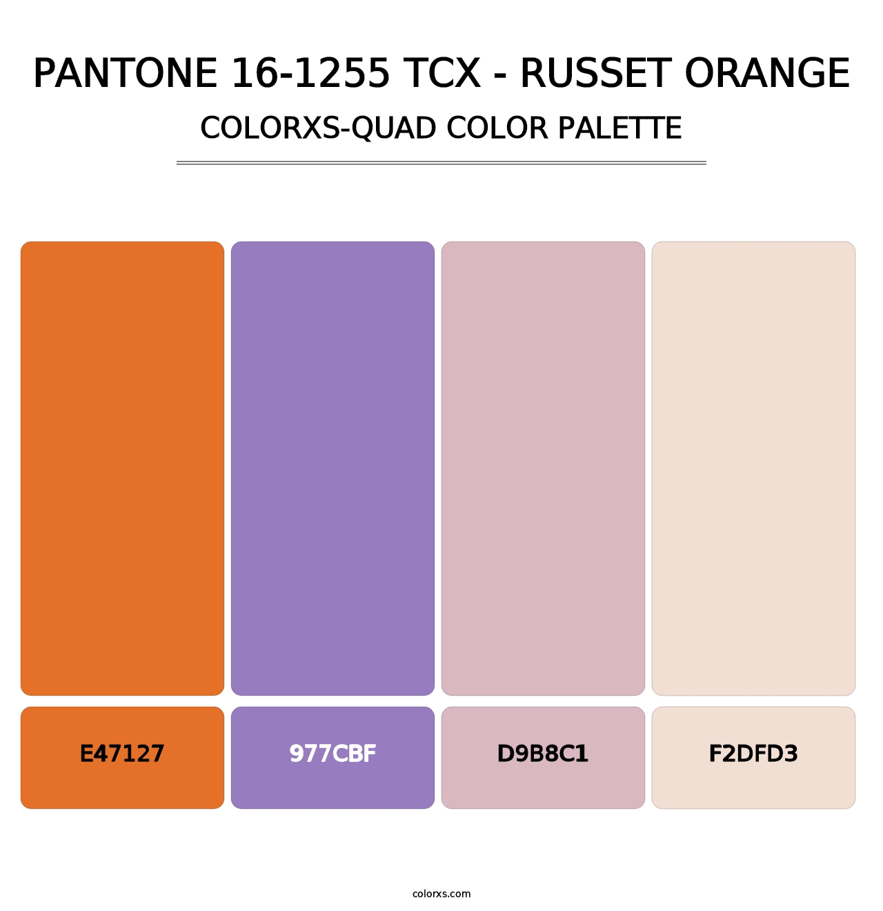 PANTONE 16-1255 TCX - Russet Orange - Colorxs Quad Palette
