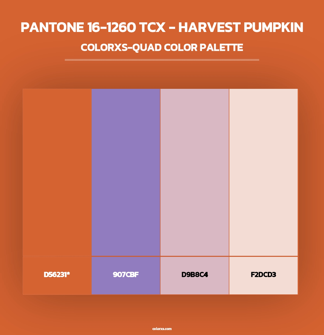 PANTONE 16-1260 TCX - Harvest Pumpkin - Colorxs Quad Palette